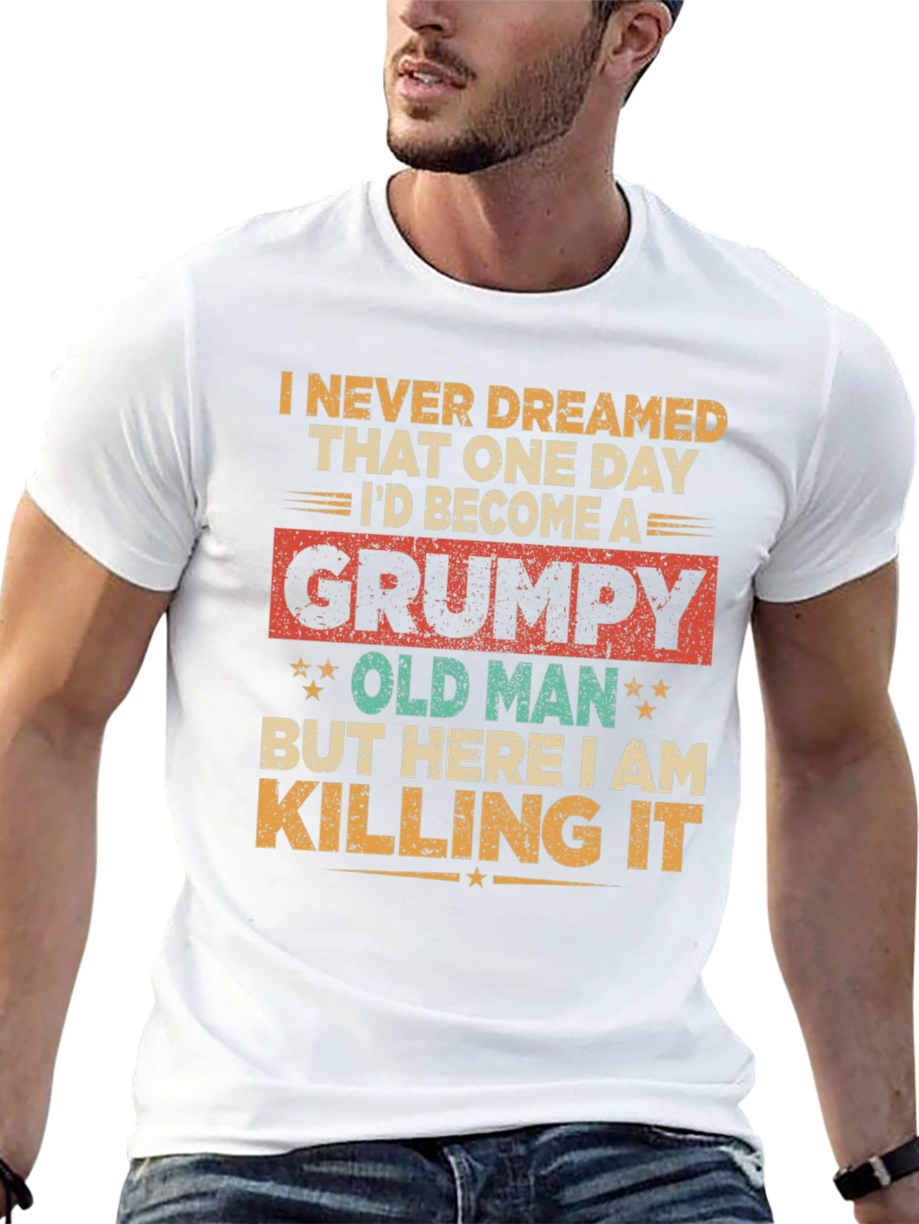Black Grumpy Old Man T-Shirt view 13