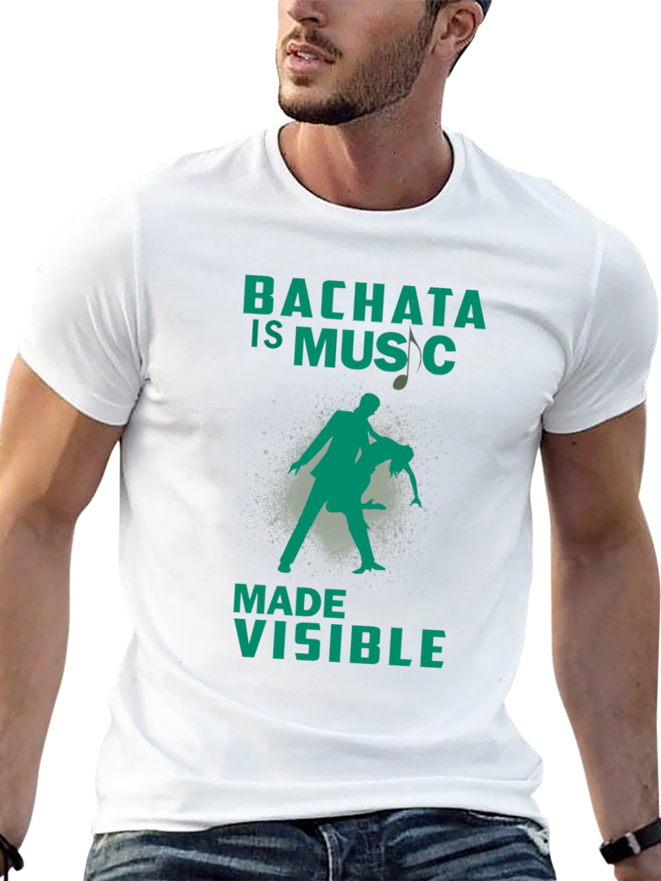 Black Bachata Is Music Made Visible Graphic T-Shirt view 13