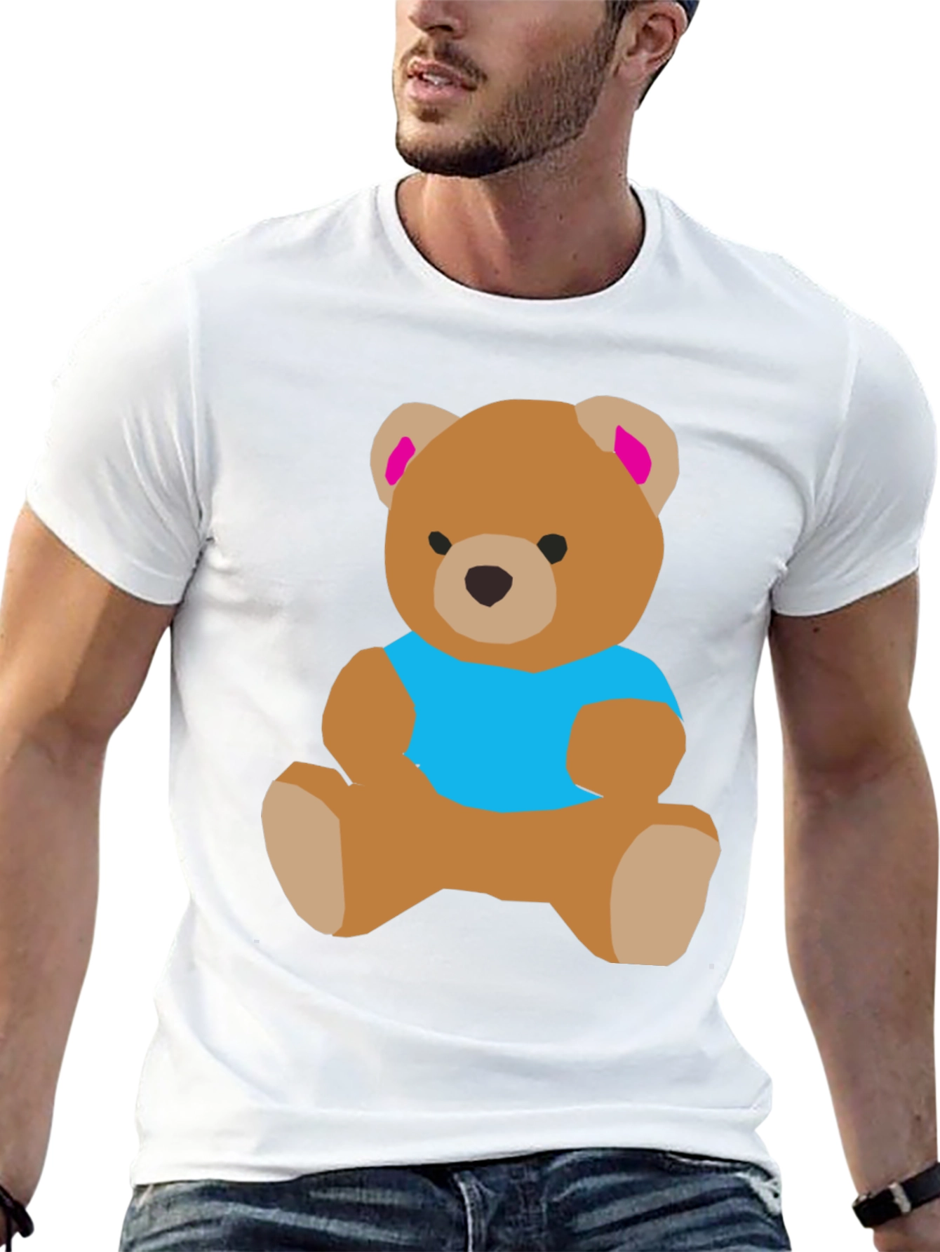 Black Cute Teddy Bear Graphic T-Shirt view 13