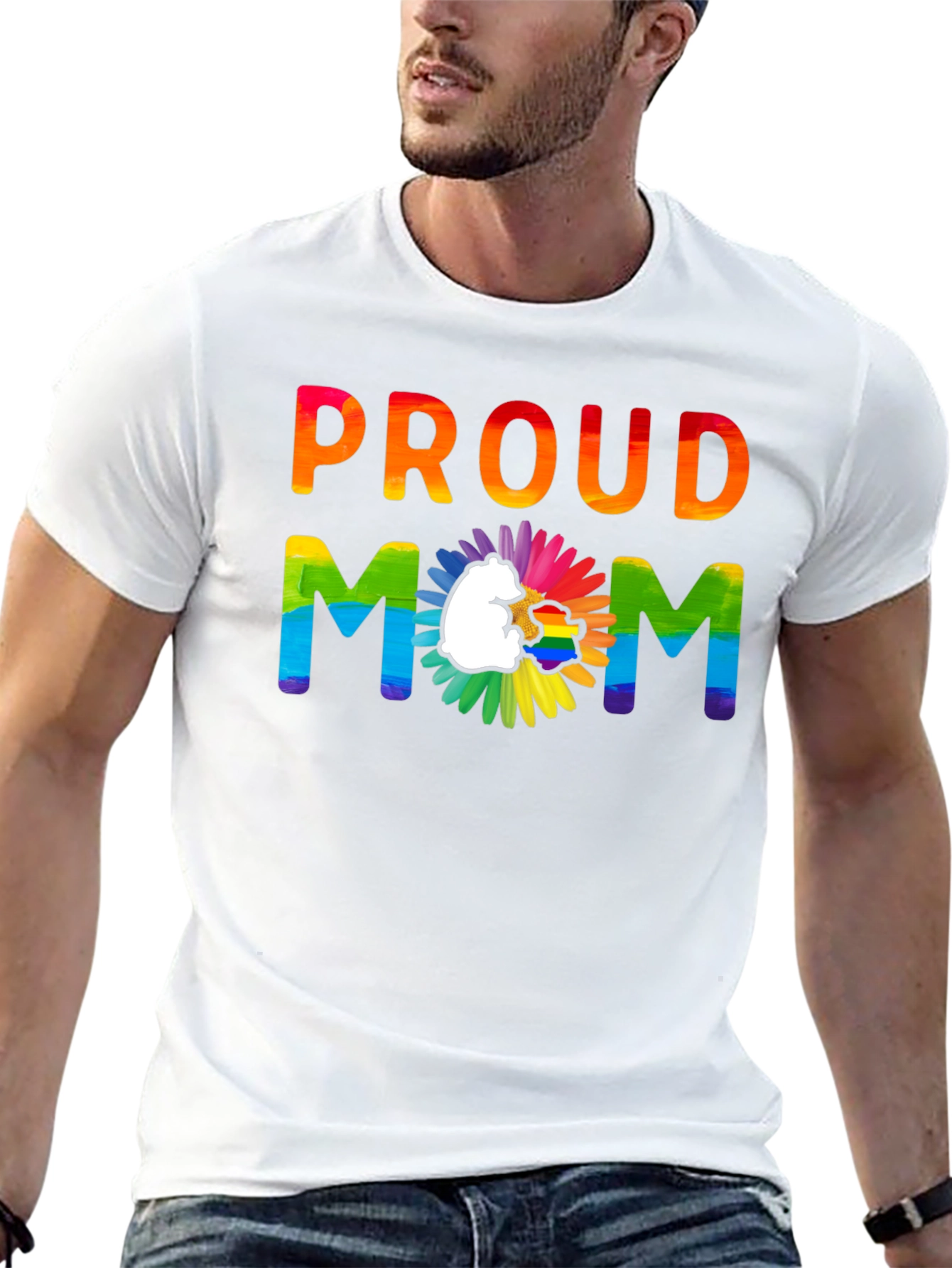 Black Proud Mom LGBTQ+ Pride T-Shirt view 13