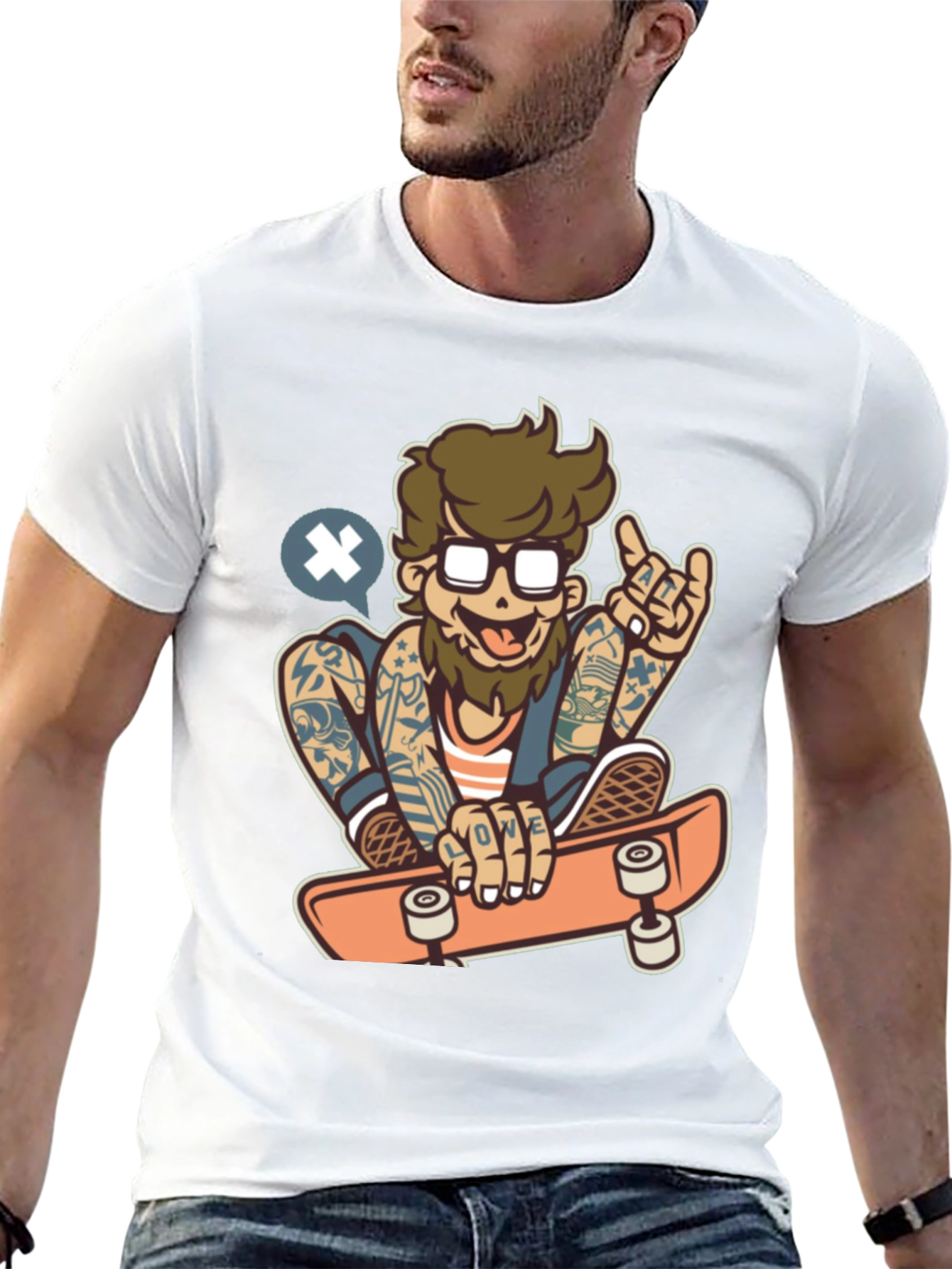 Black Skater Dude Graphic Tee - Black view 13