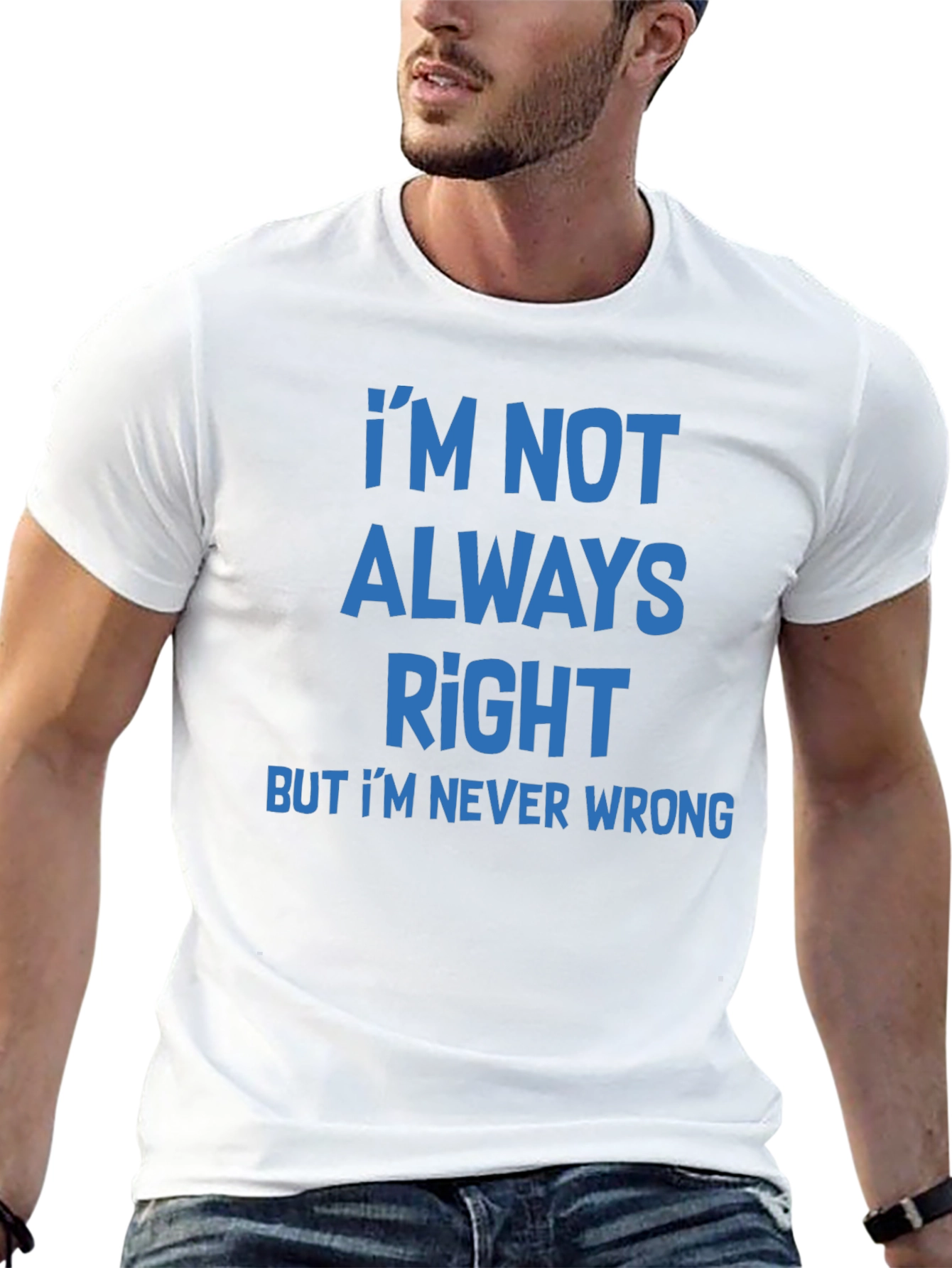Black Funny Graphic Tee - I'm Not Always Right T-Shirt view 13