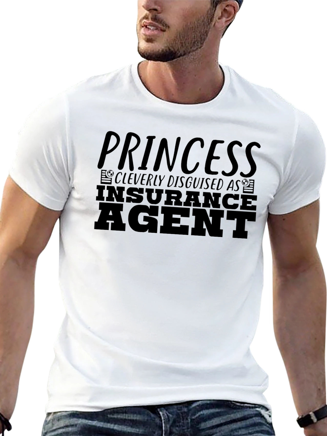 Black Princess Insurance Agent Black T-Shirt view 13