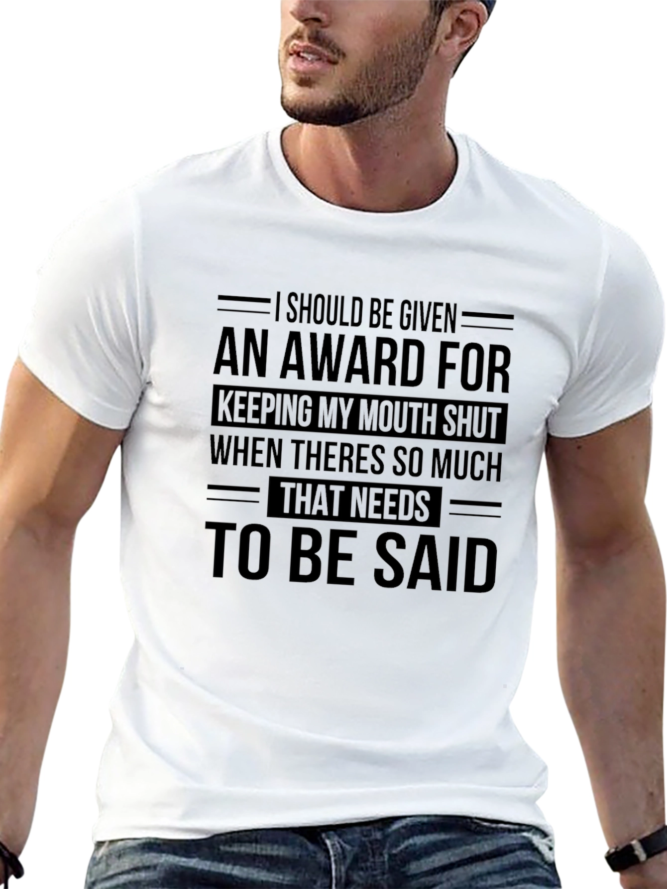 Black Award-Worthy Silence Tee - Funny Graphic T-Shirt view 13