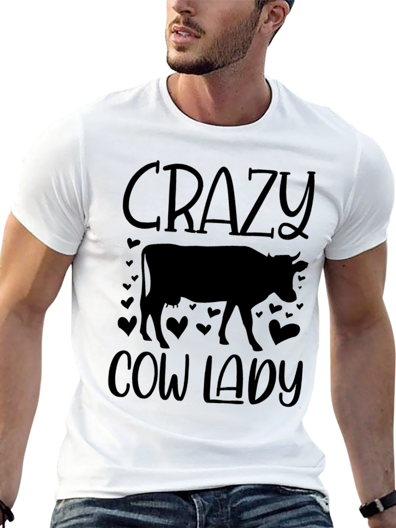 Black Crazy Cow Lady Graphic Tee view 13