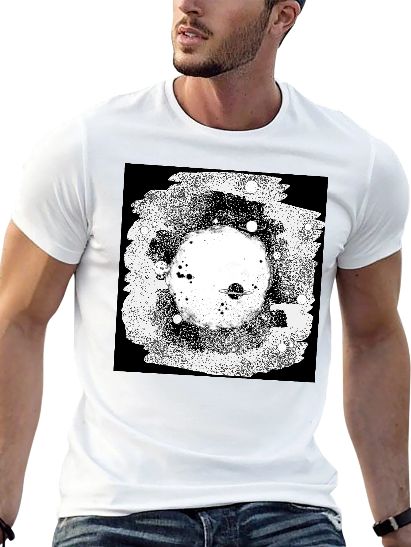 Black Cosmic Black T-Shirt - Galaxy Design view 13