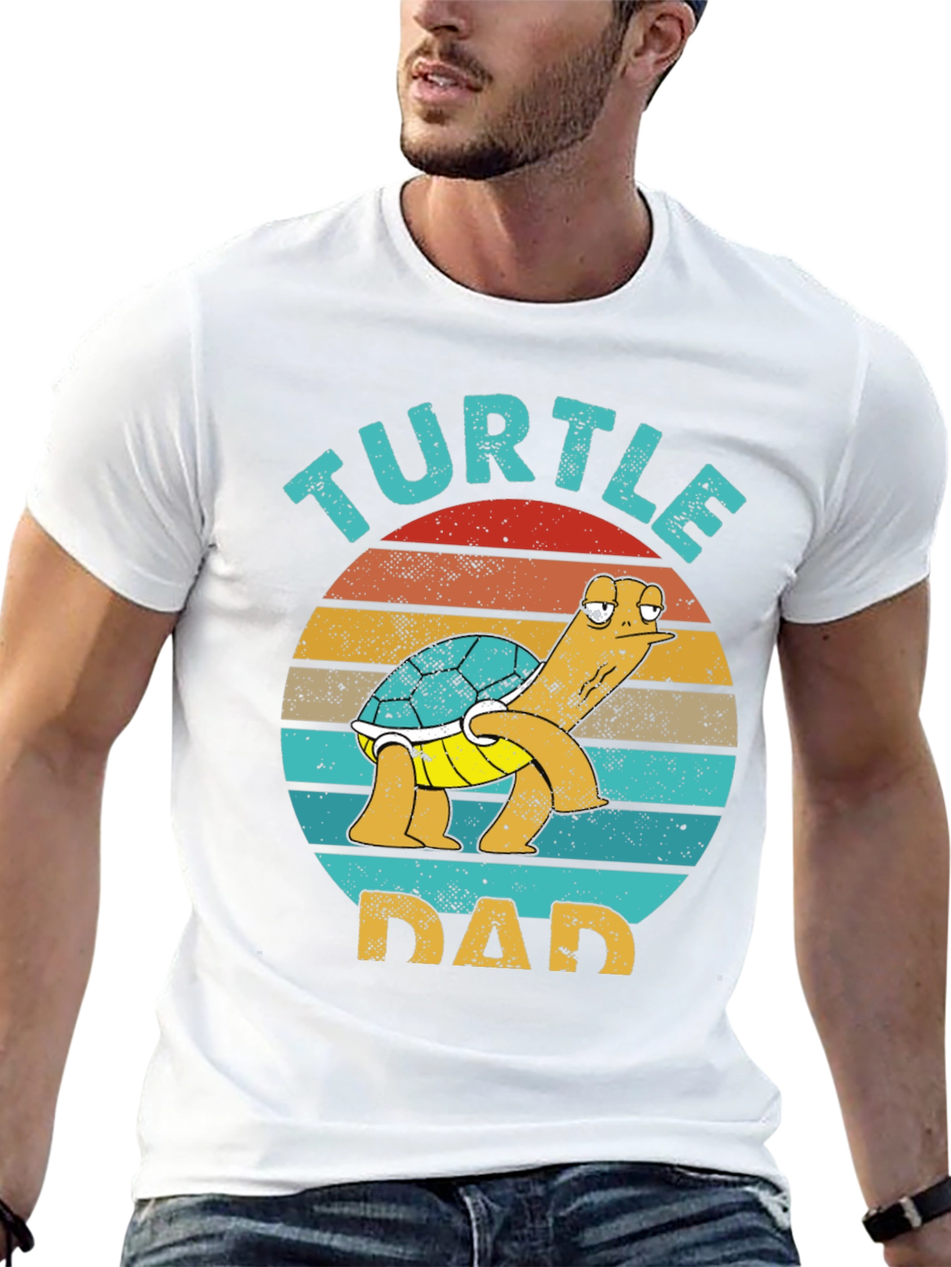 Black Turtle Dad Graphic Tee - Fun Father's Day T-Shirt view 13