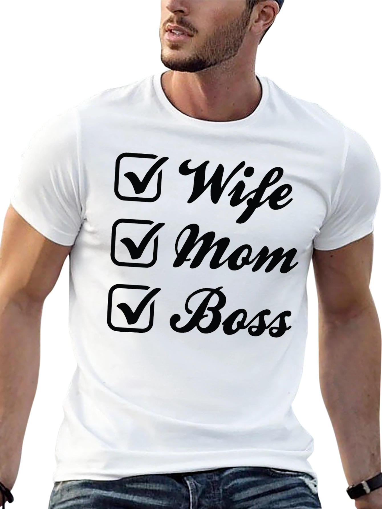 Black Wife, Mom, Boss Black T-Shirt view 13