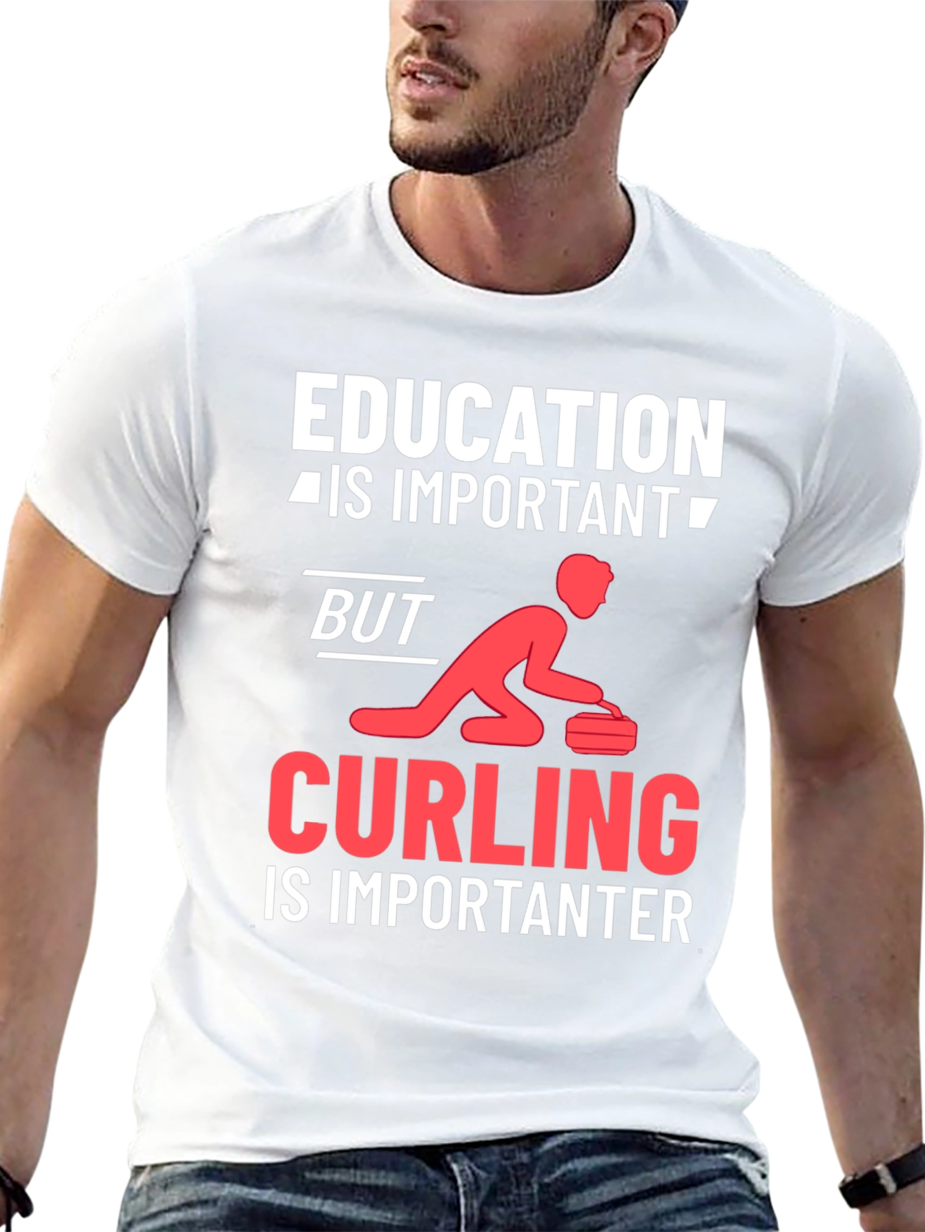 Black Education vs Curling T-Shirt view 13