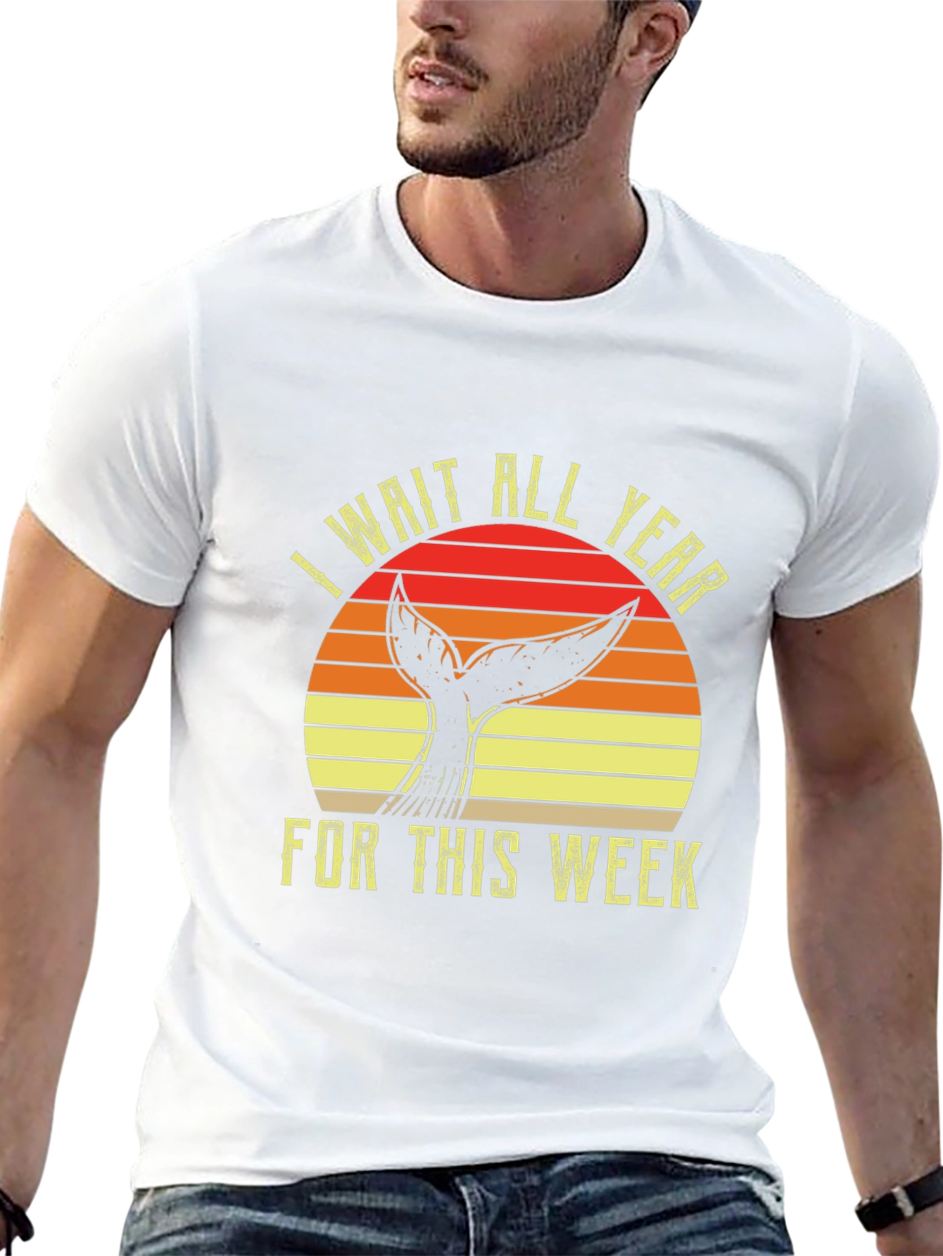 Black Whale Tail T-Shirt - I Wait All Year For This Week view 13