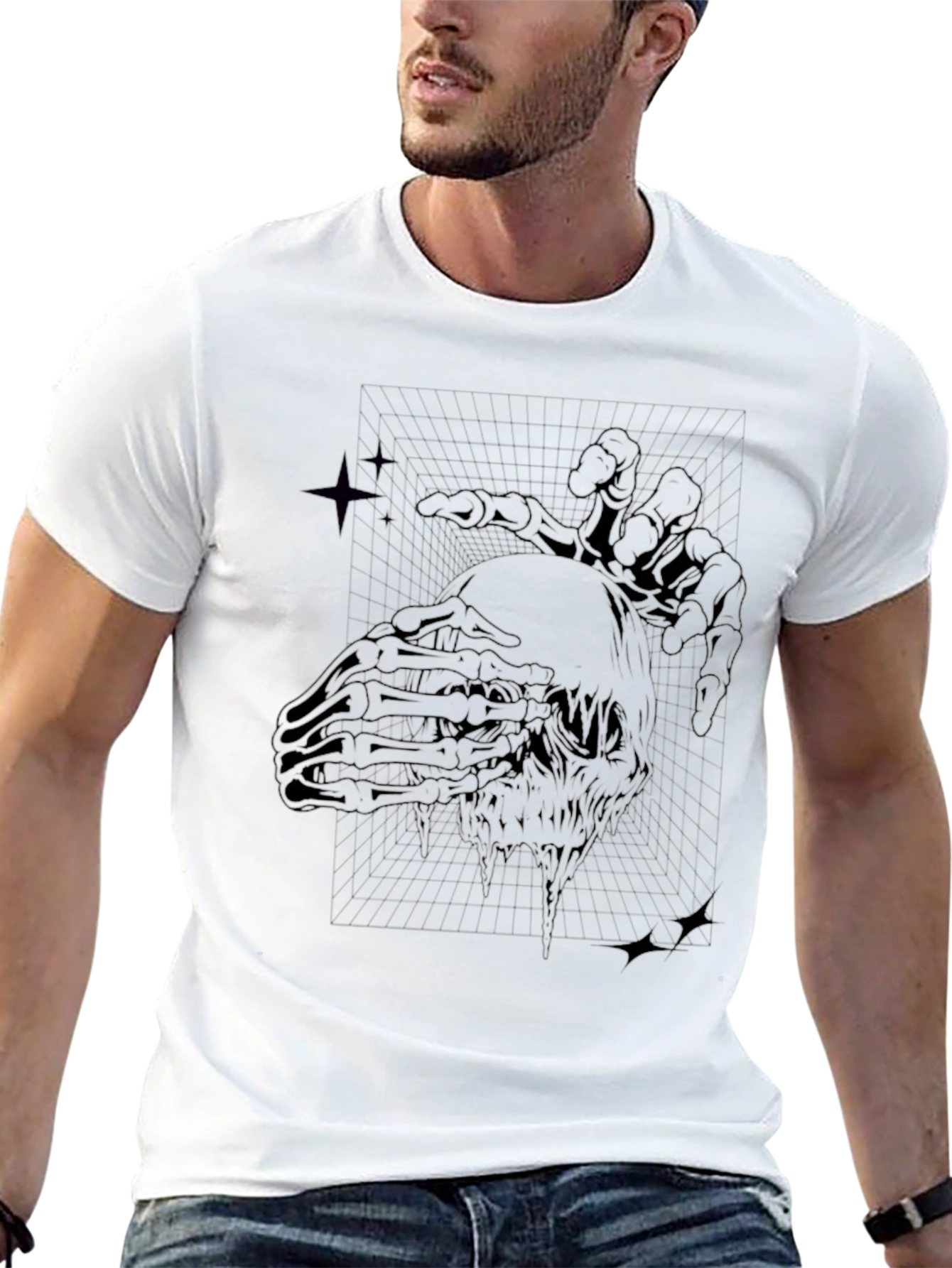 Black Abstract Graphic Print Black T-Shirt view 13