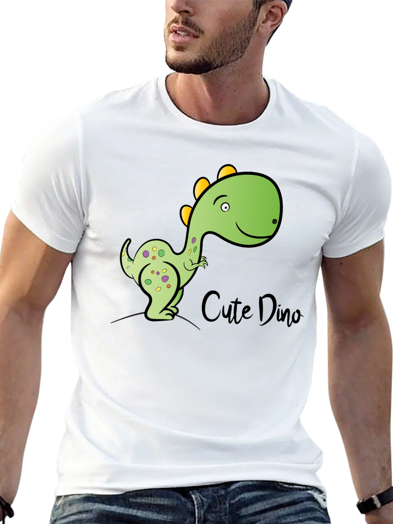 Black Cute Dino T-Shirt - Black Cotton Blend view 13