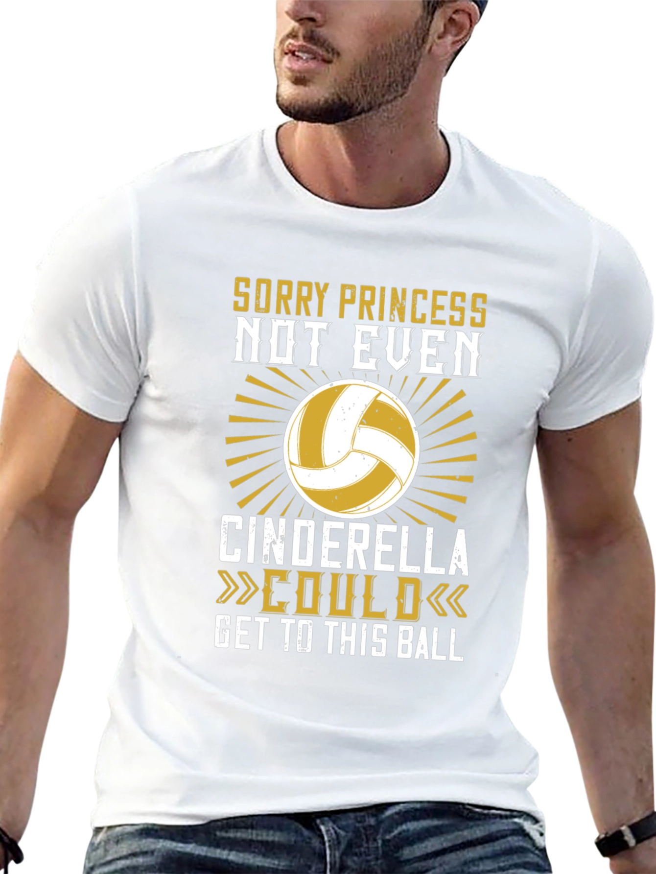 Black Volleyball T-Shirt - Sorry Princess Cinderella Could view 13