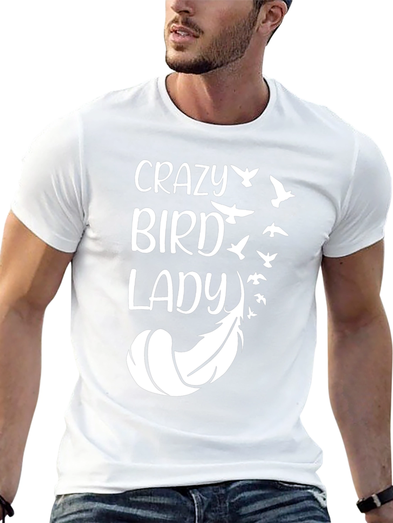 Black Crazy Bird Lady Graphic Tee view 13