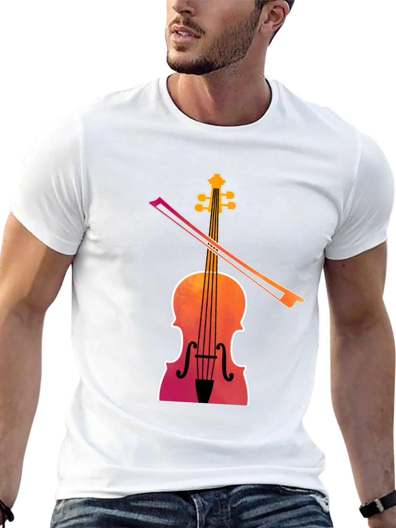 Black Violin Graphic Tee - Musical Instrument T-Shirt view 13