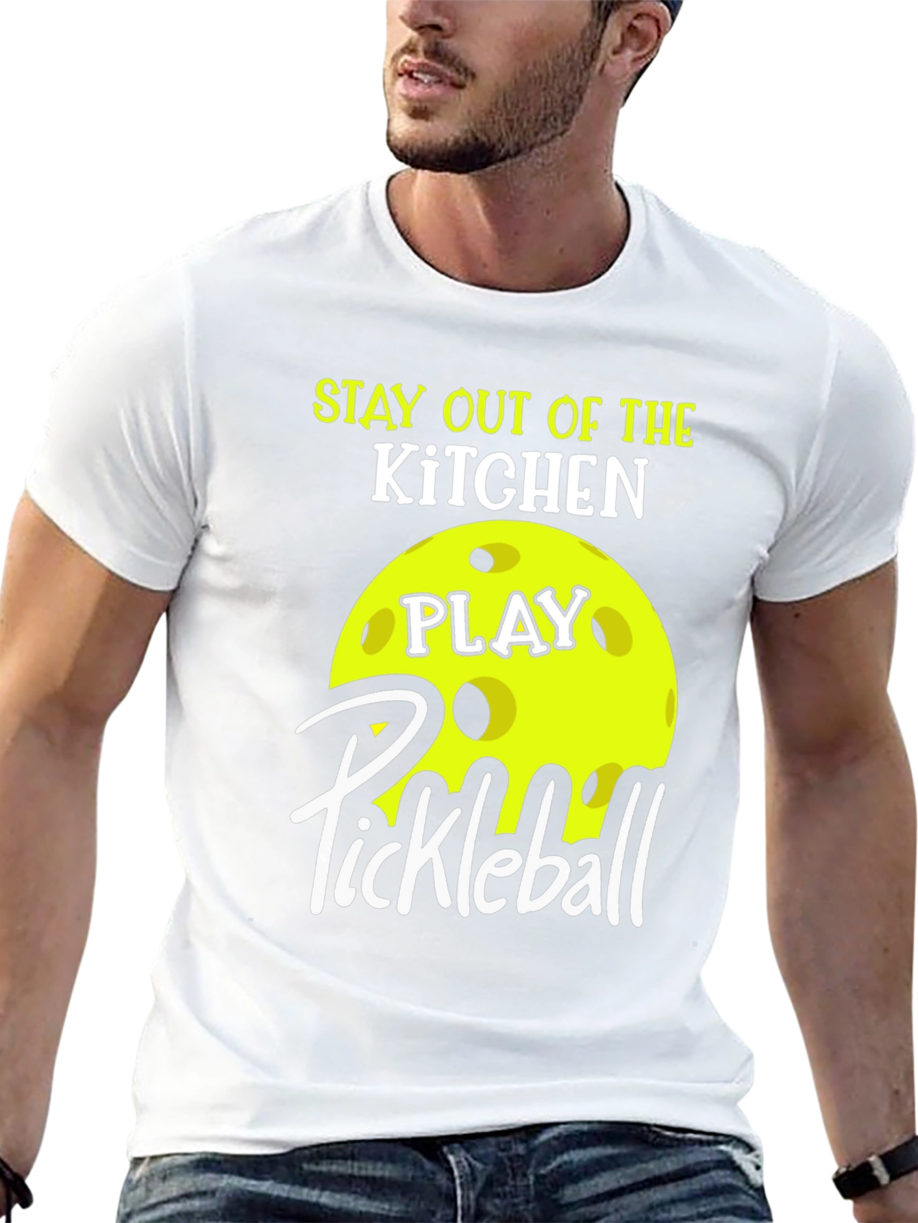 Black Stay Out of the Kitchen Pickleball T-Shirt view 13