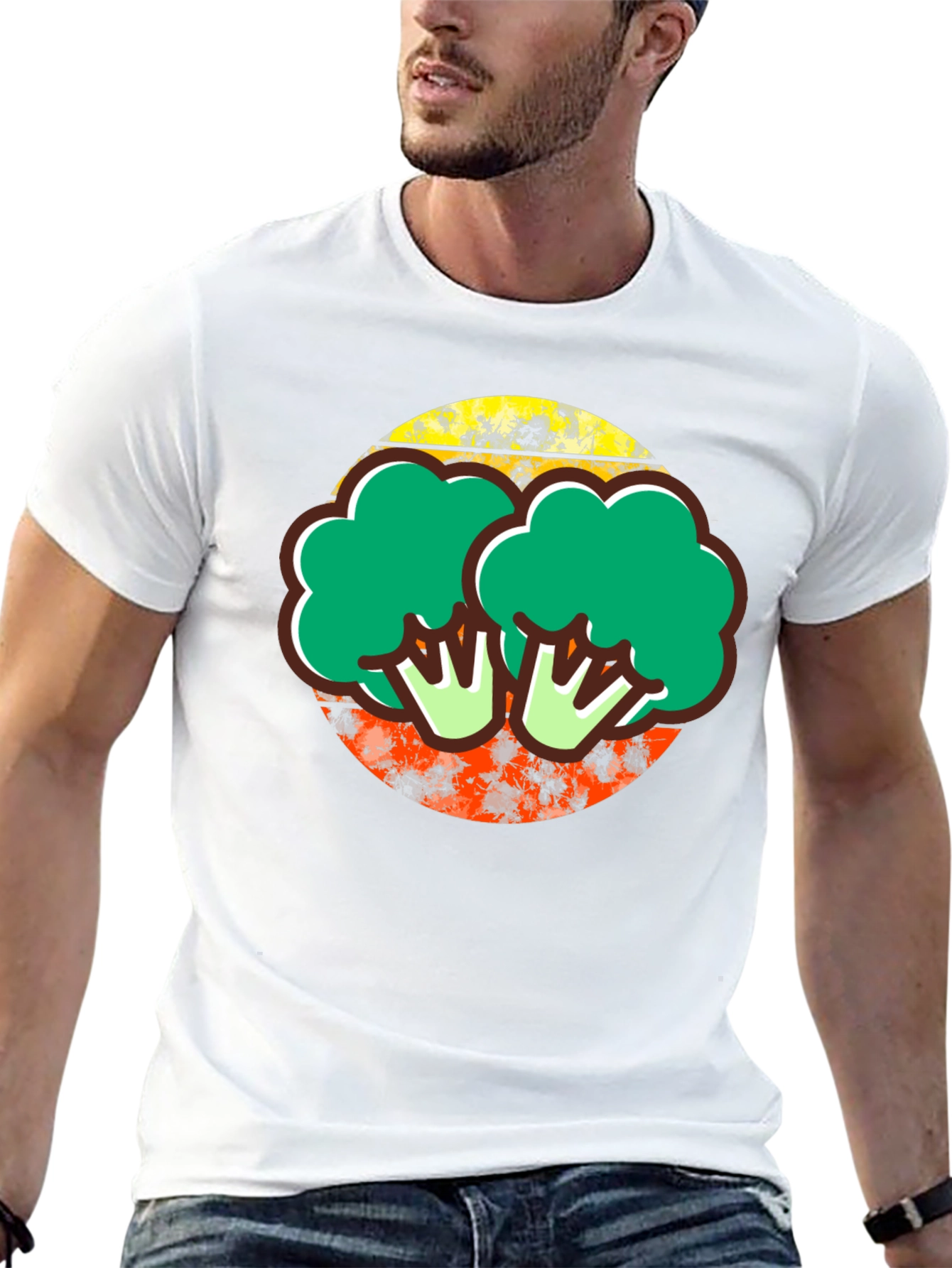 Black Broccoli Graphic Tee - Quirky Foodie T-Shirt view 13