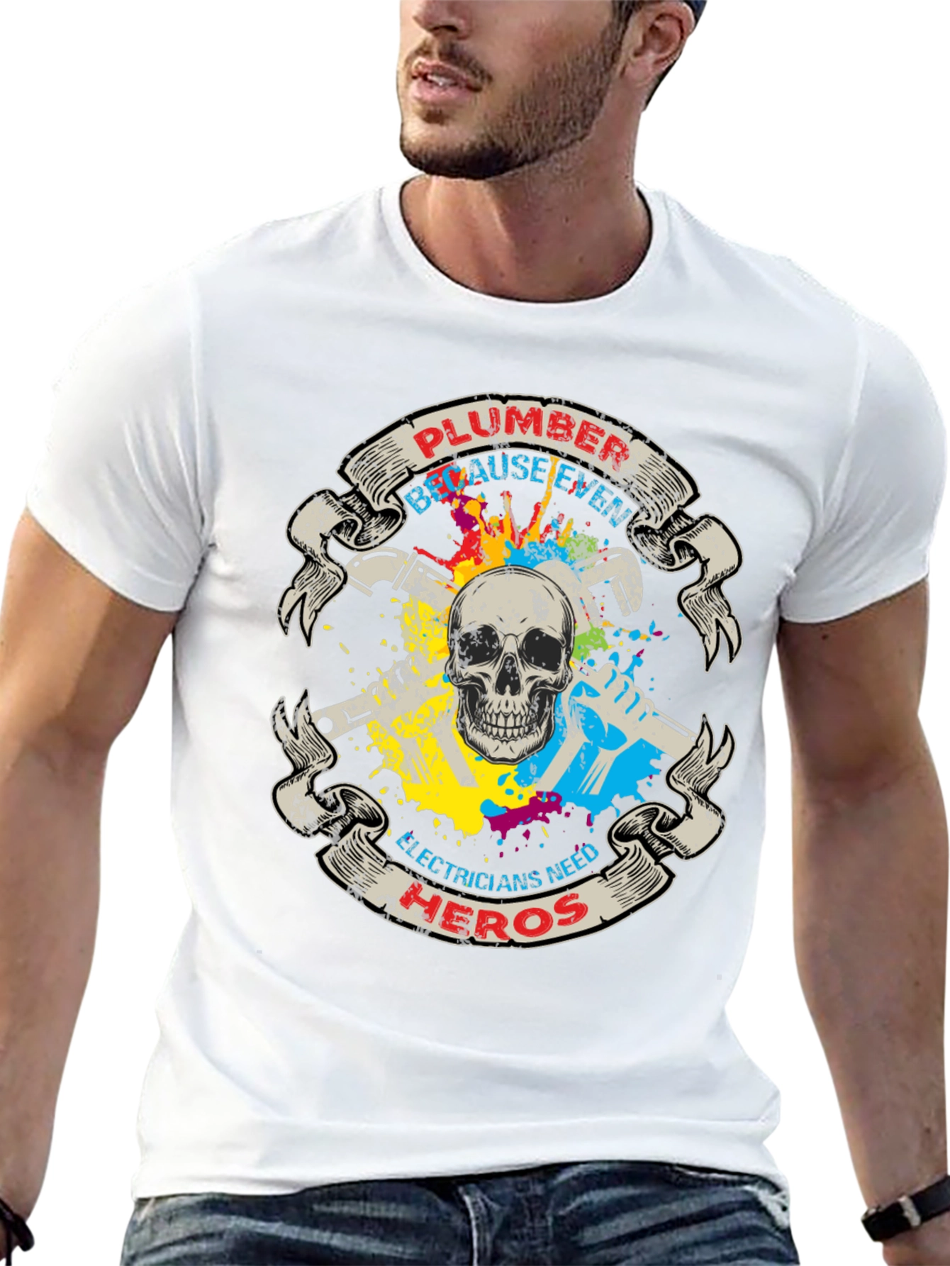 Black Plumber Hero T-Shirt view 13