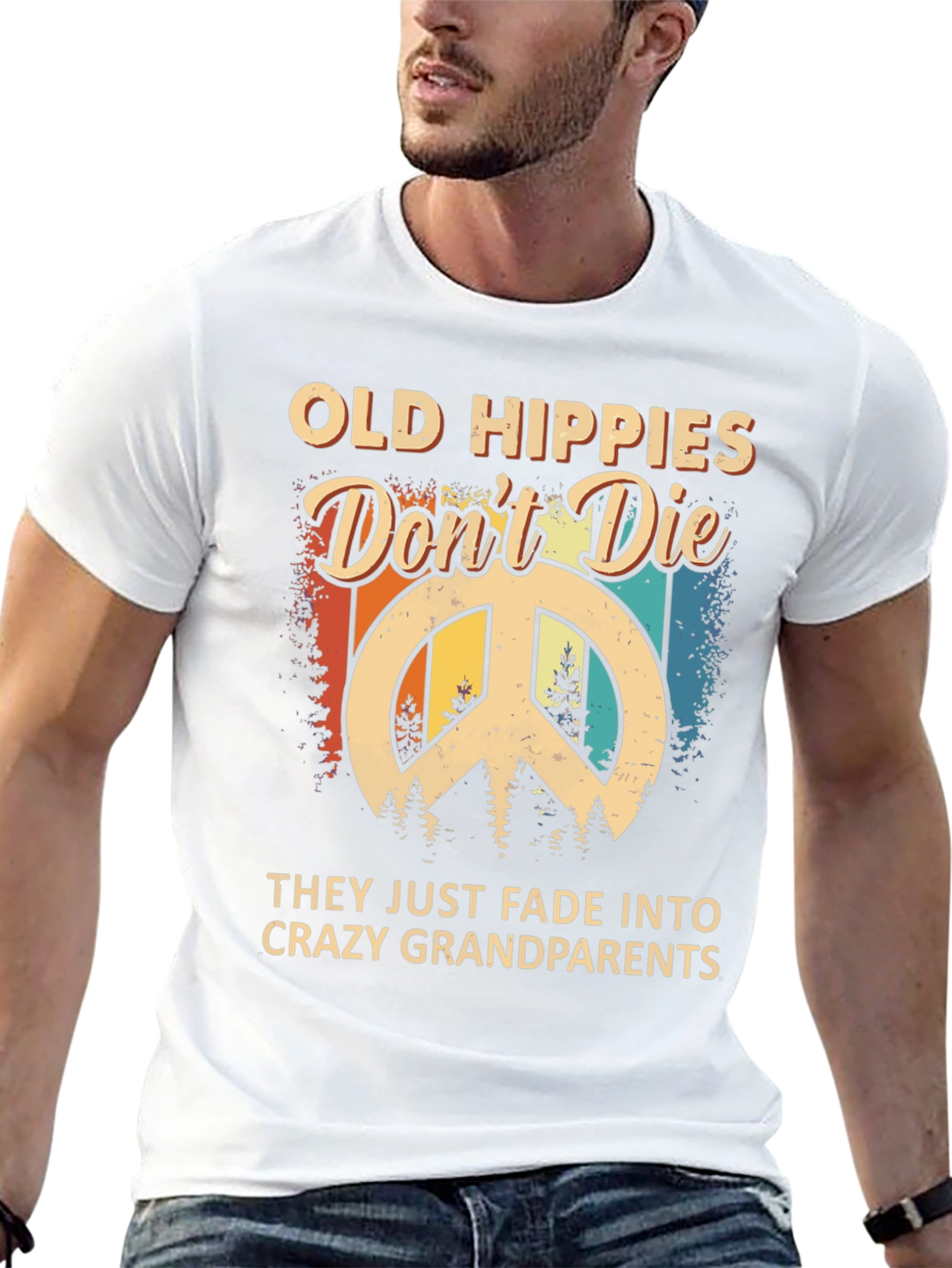 Black Old Hippies Don't Die T-Shirt view 13