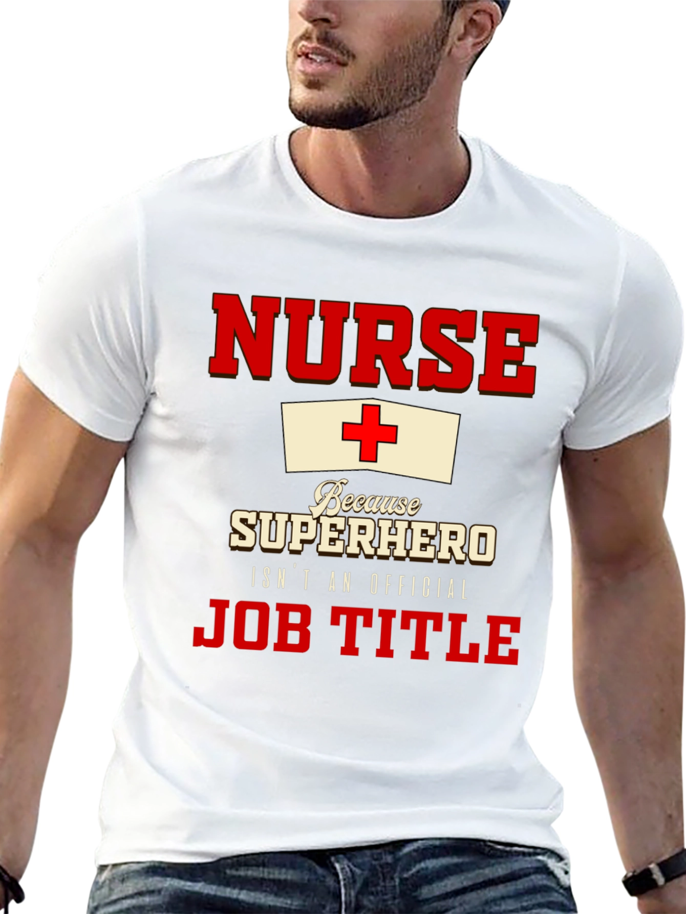 Black Nurse Superhero T-Shirt - Official Job Title view 13
