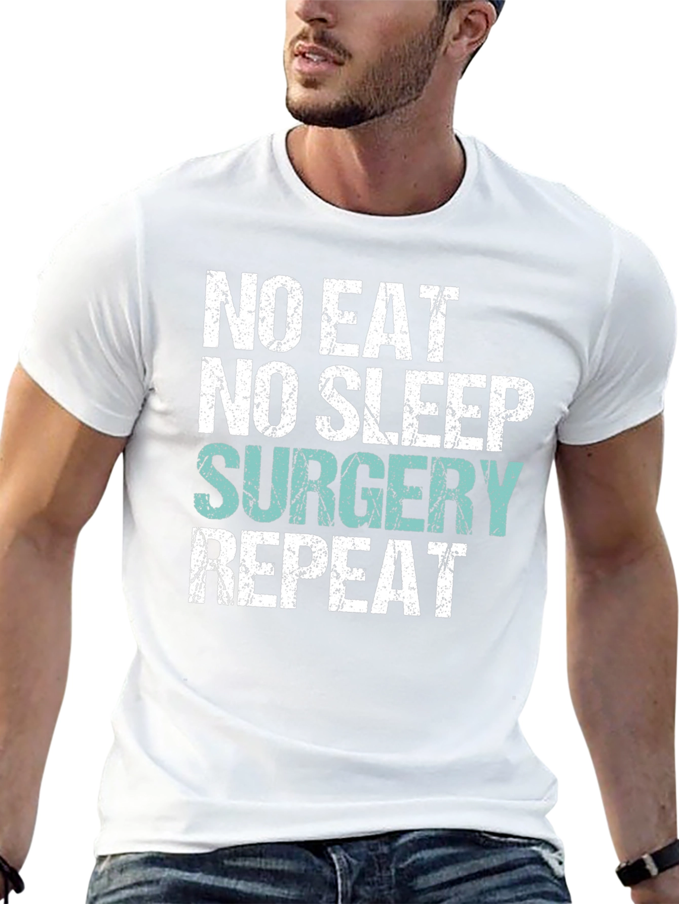 Black No Eat, No Sleep, Surgery, Repeat T-Shirt view 13