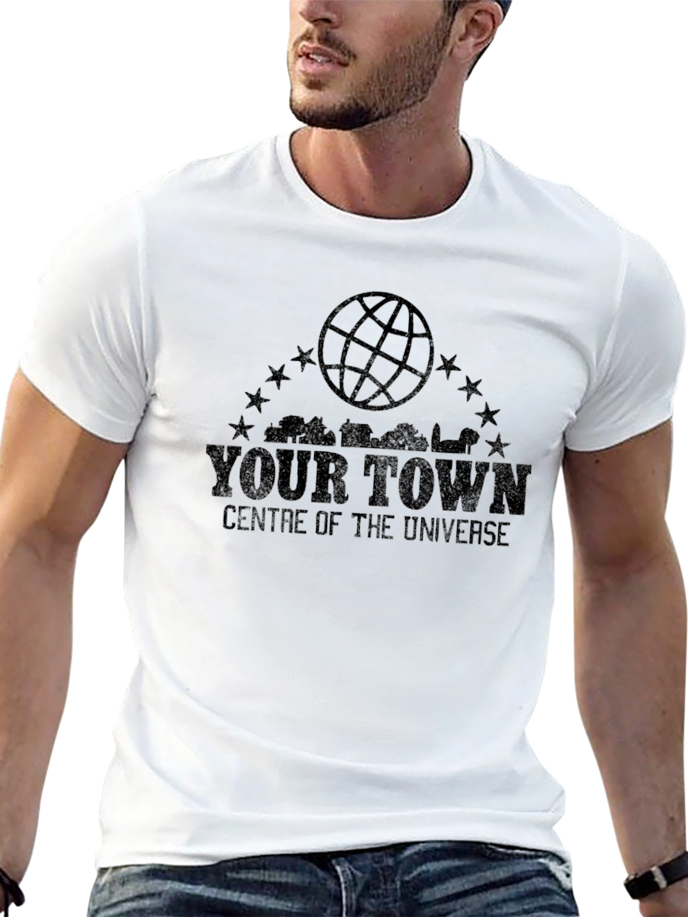 Black Your Town Centre of the Universe Graphic Tee view 13