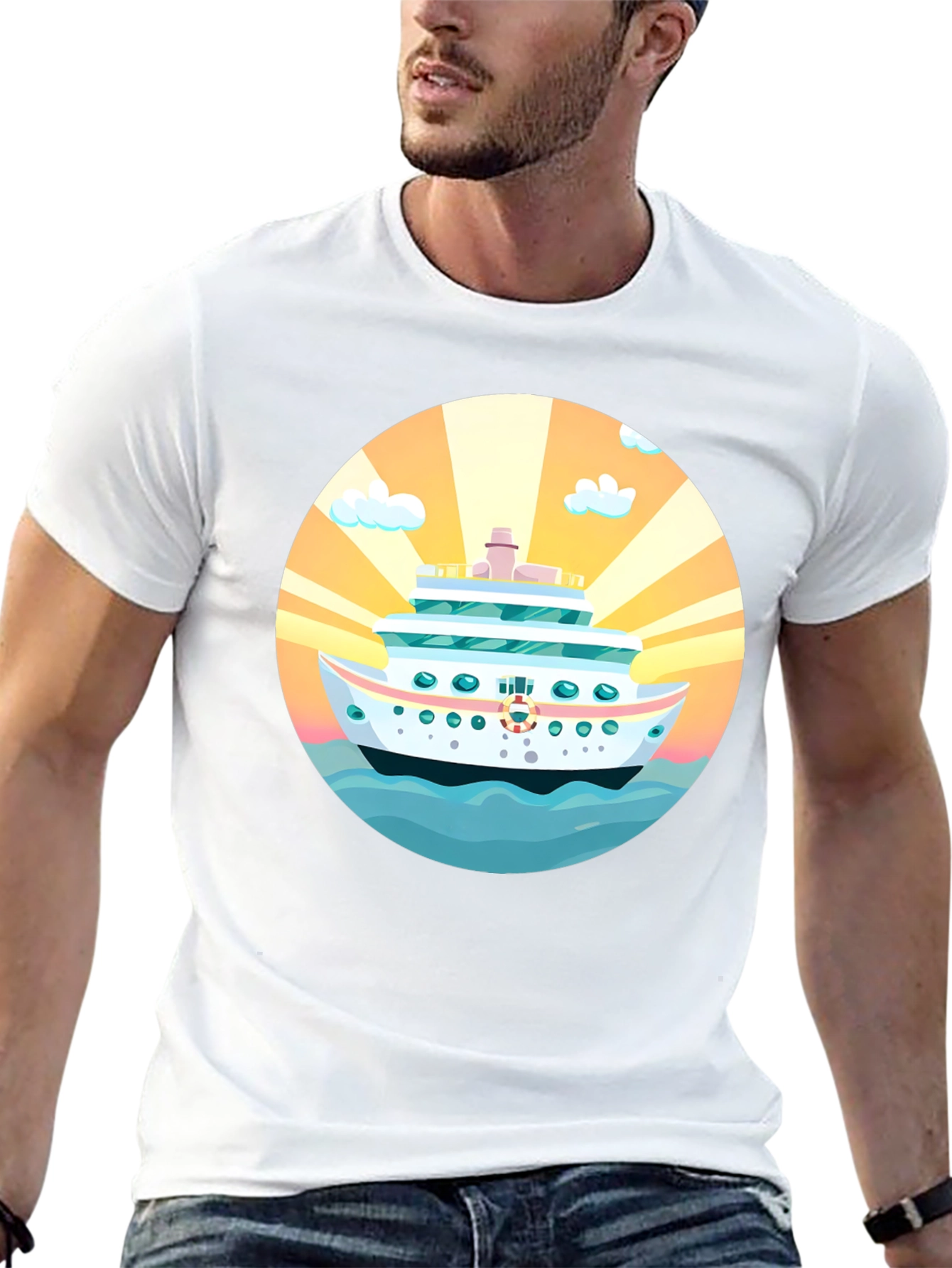 Black Cruise Ship Graphic Tee - Sun, Sea, Style! view 13