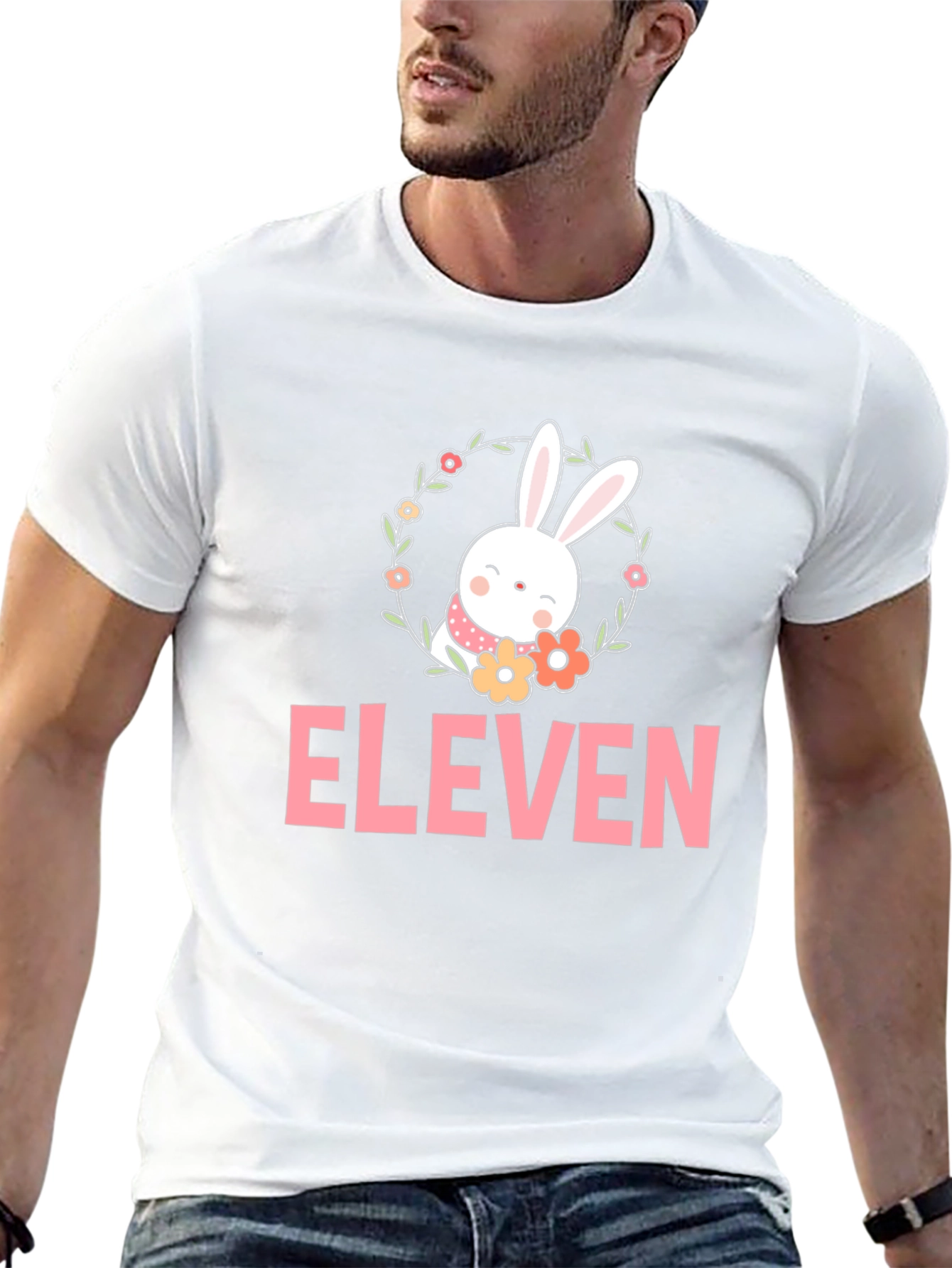 Black Eleven Bunny Flower T-Shirt view 13