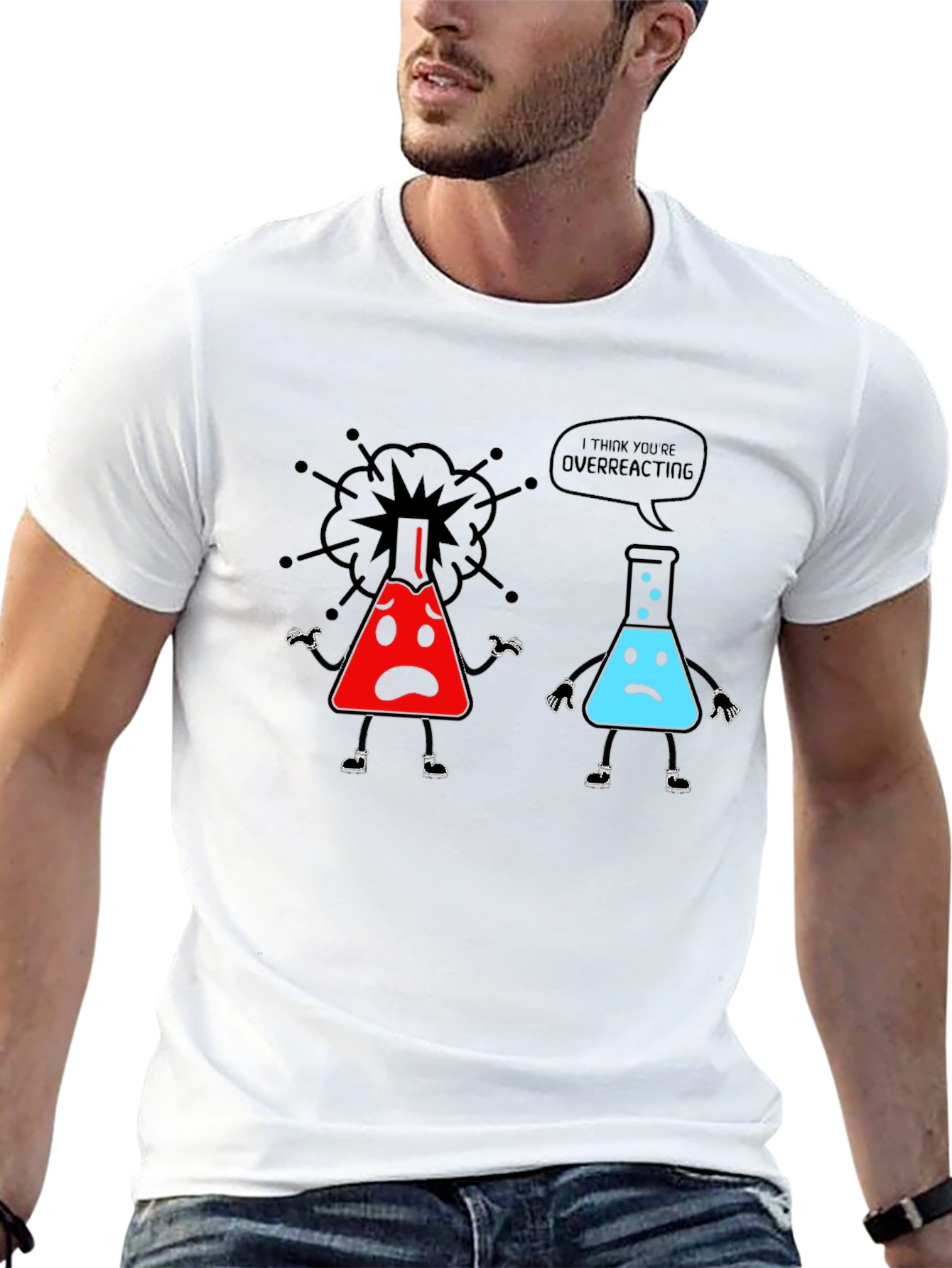 Black Overreacting Science T-Shirt view 13