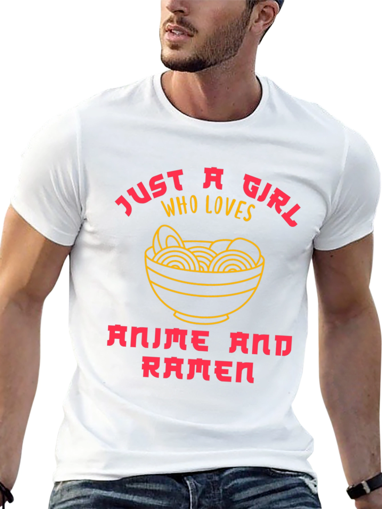 Black Anime and Ramen T-Shirt - Just a Girl Who Loves view 13