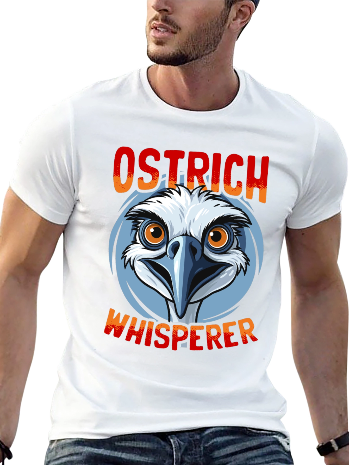 Black Ostrich Whisperer Graphic T-Shirt - Funny Bird Lover Tee view 13
