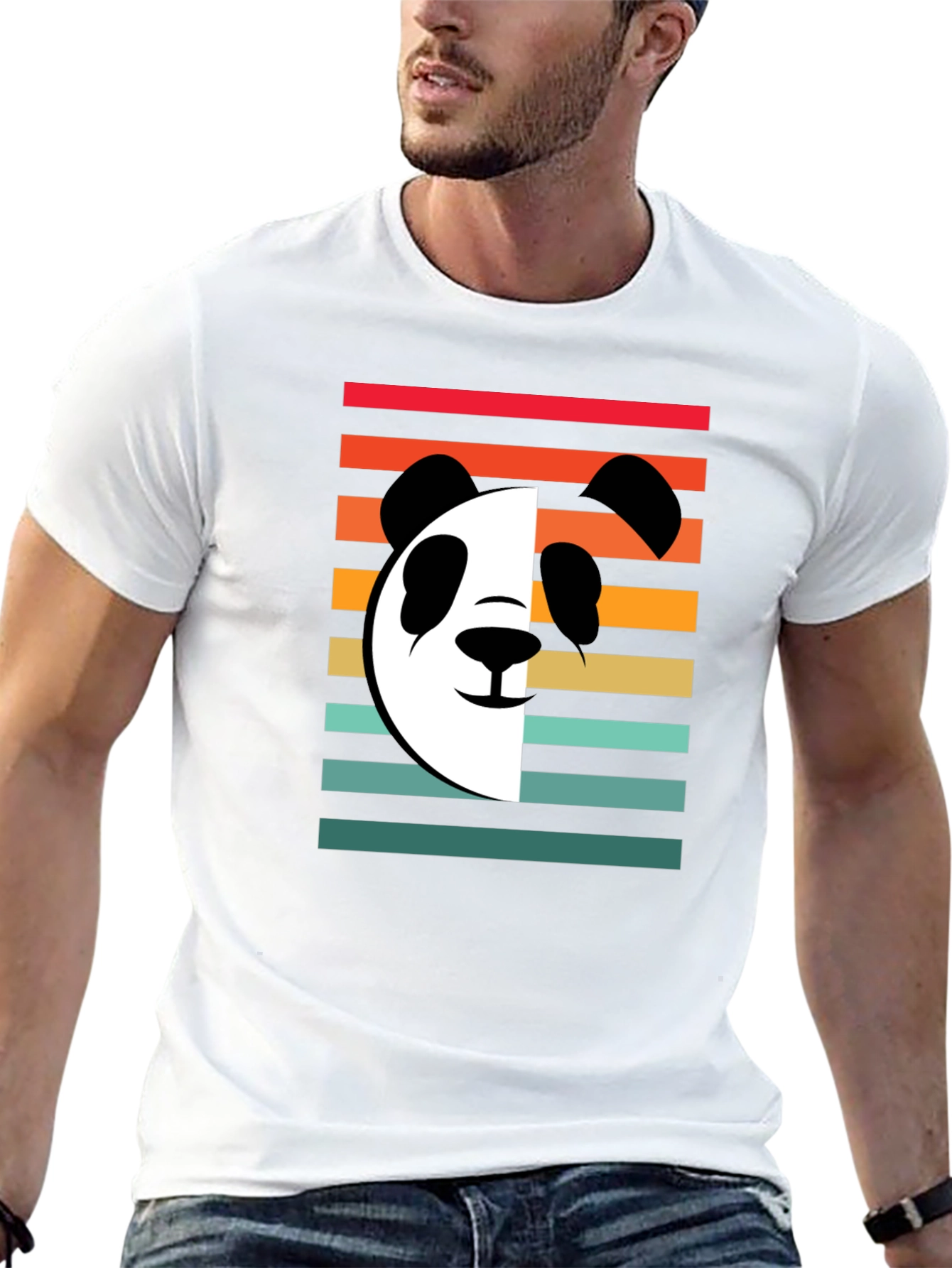 Black Retro Panda Graphic Tee - Stylish Cotton T-Shirt view 13
