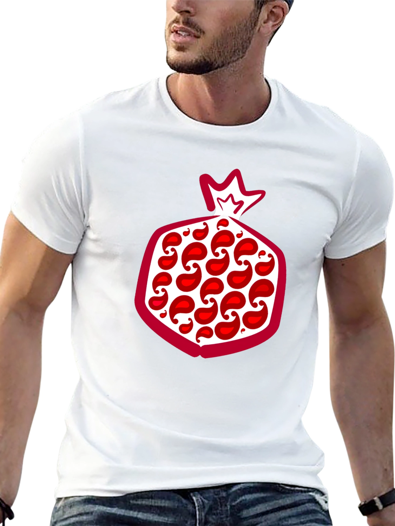 Black Pomegranate Graphic Tee - Stylish Fruit Design T-Shirt view 13