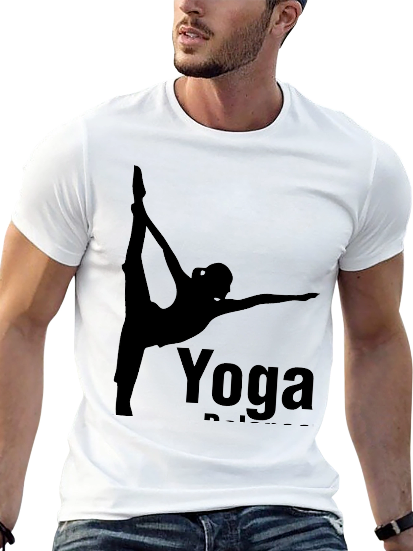Black Yoga Balance Black T-Shirt view 13