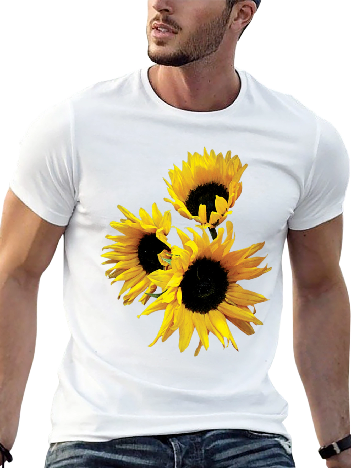 Black Sunflower Graphic Tee - Black Cotton Blend view 13