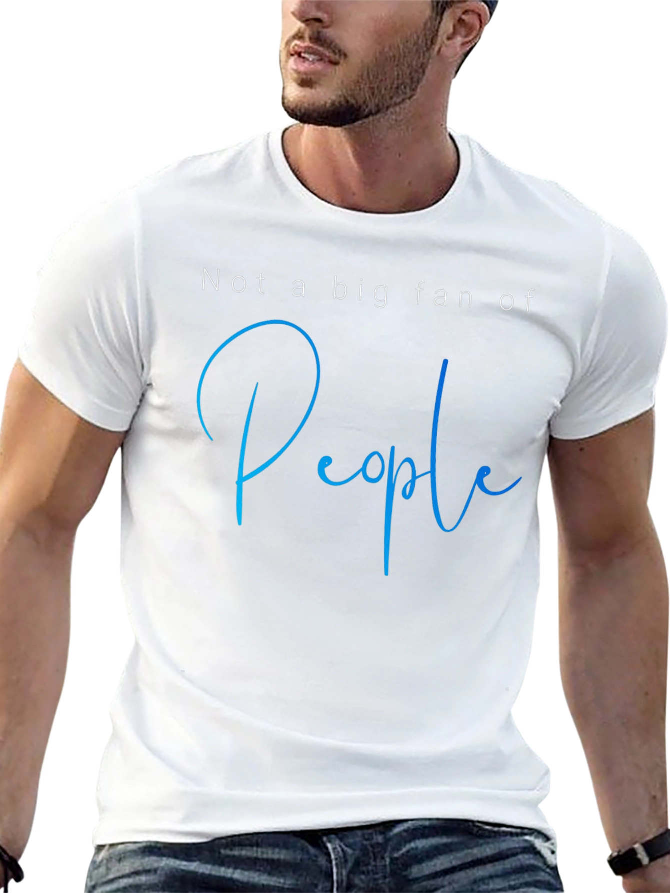Black Not a Big Fan of People Graphic Tee view 13