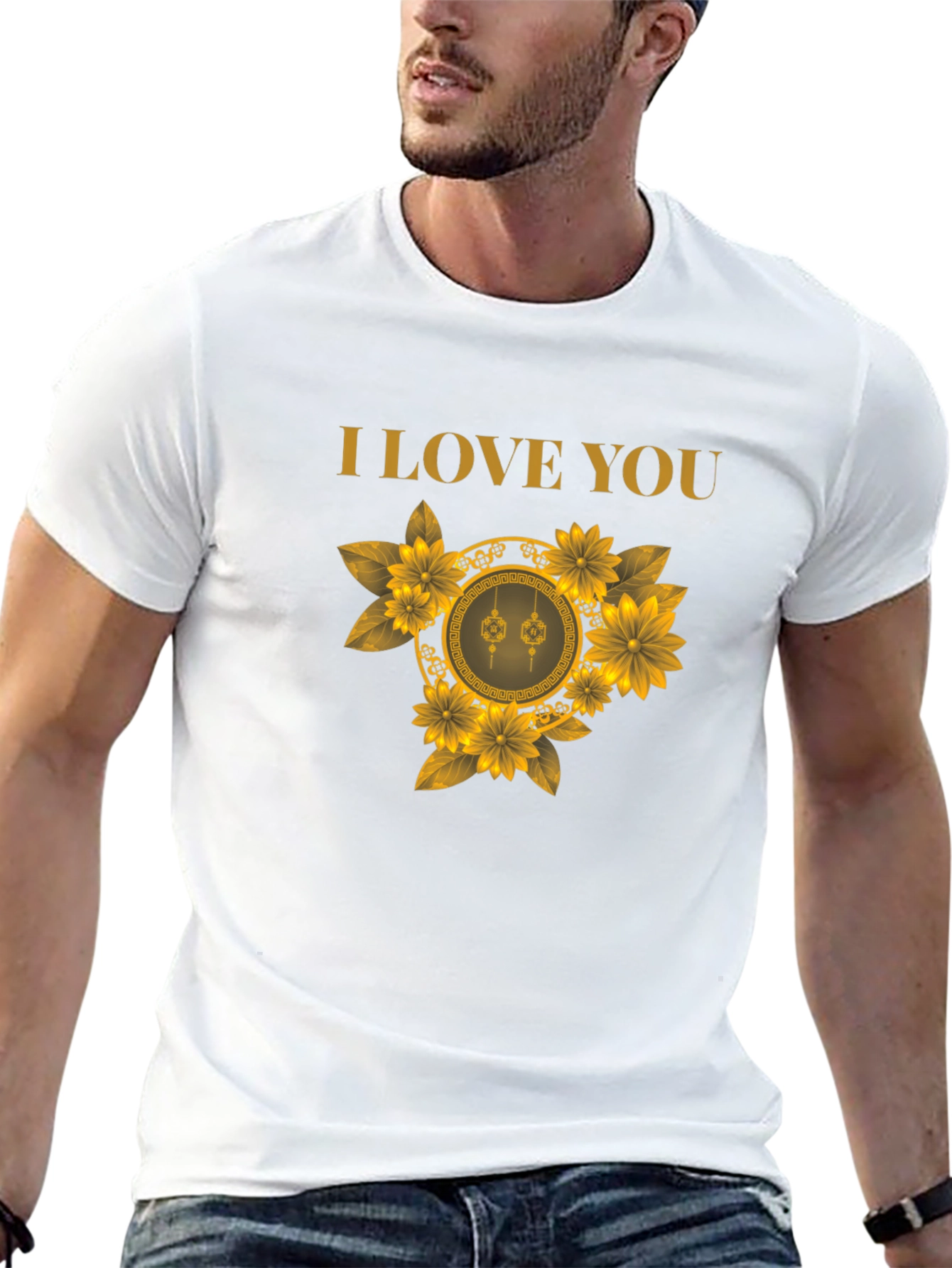 Black I Love You Floral T-Shirt view 13
