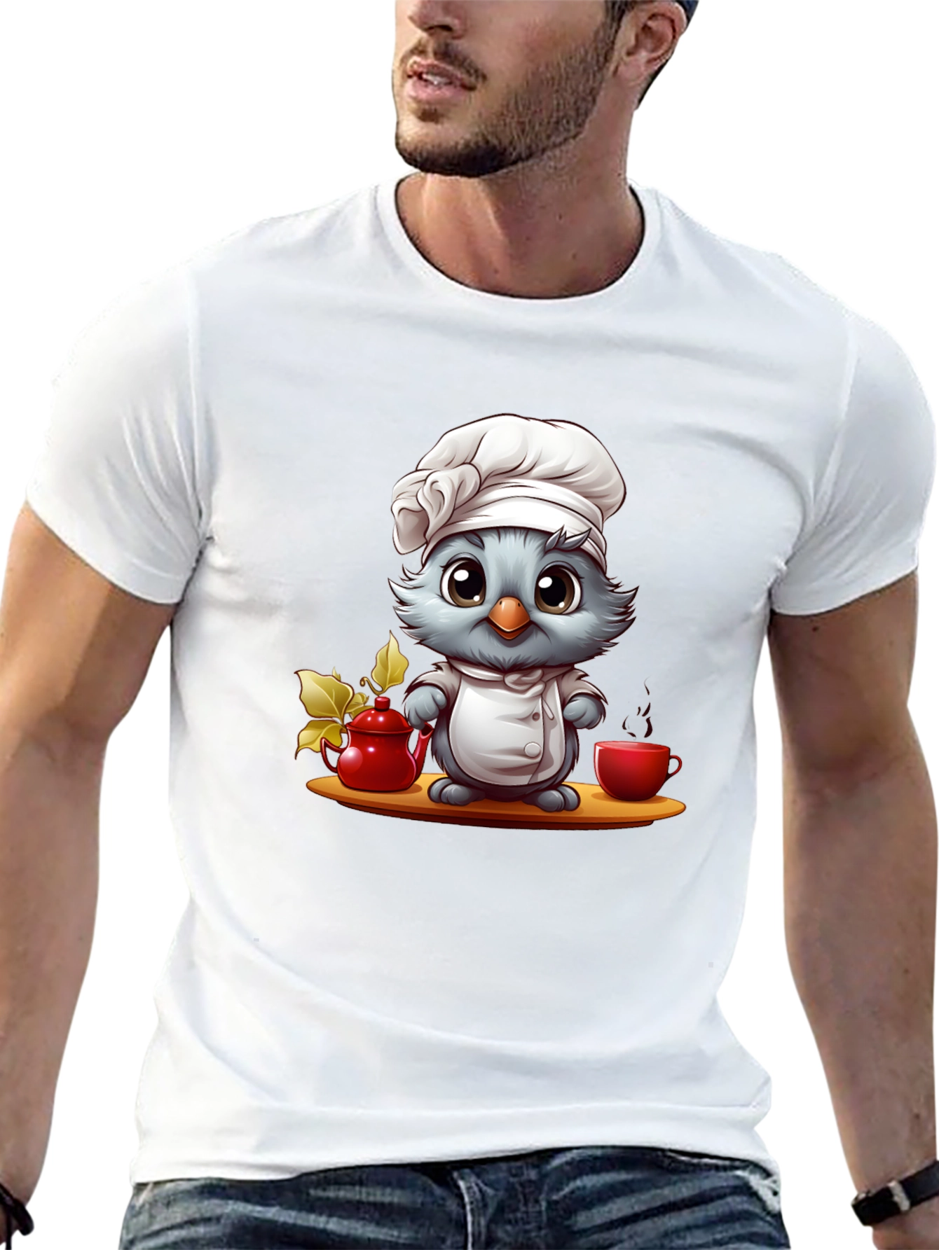 Black Chef Bird Graphic T-Shirt - Cute & Comfortable Tee view 13