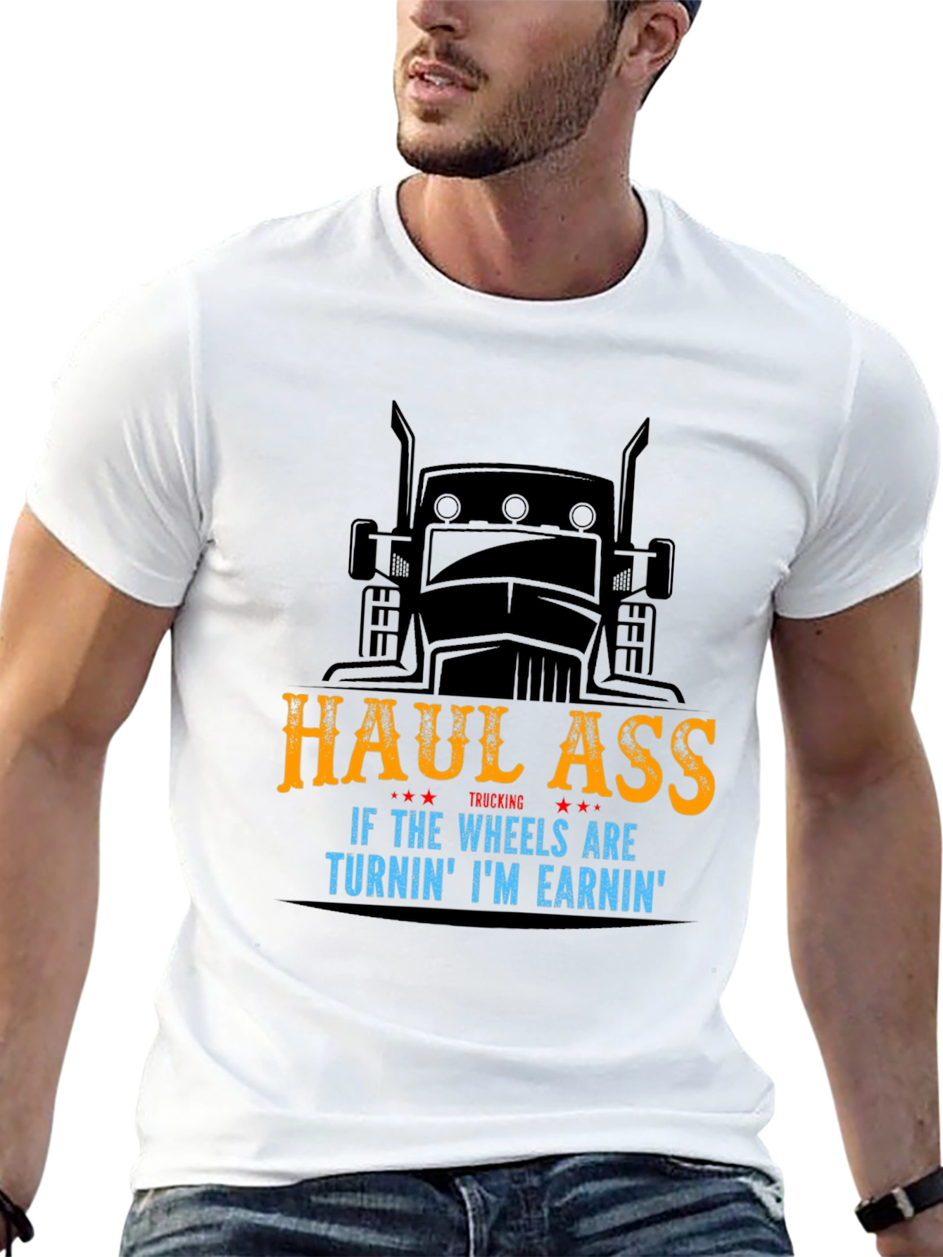 Black Haul Ass Trucking Graphic T-Shirt view 13