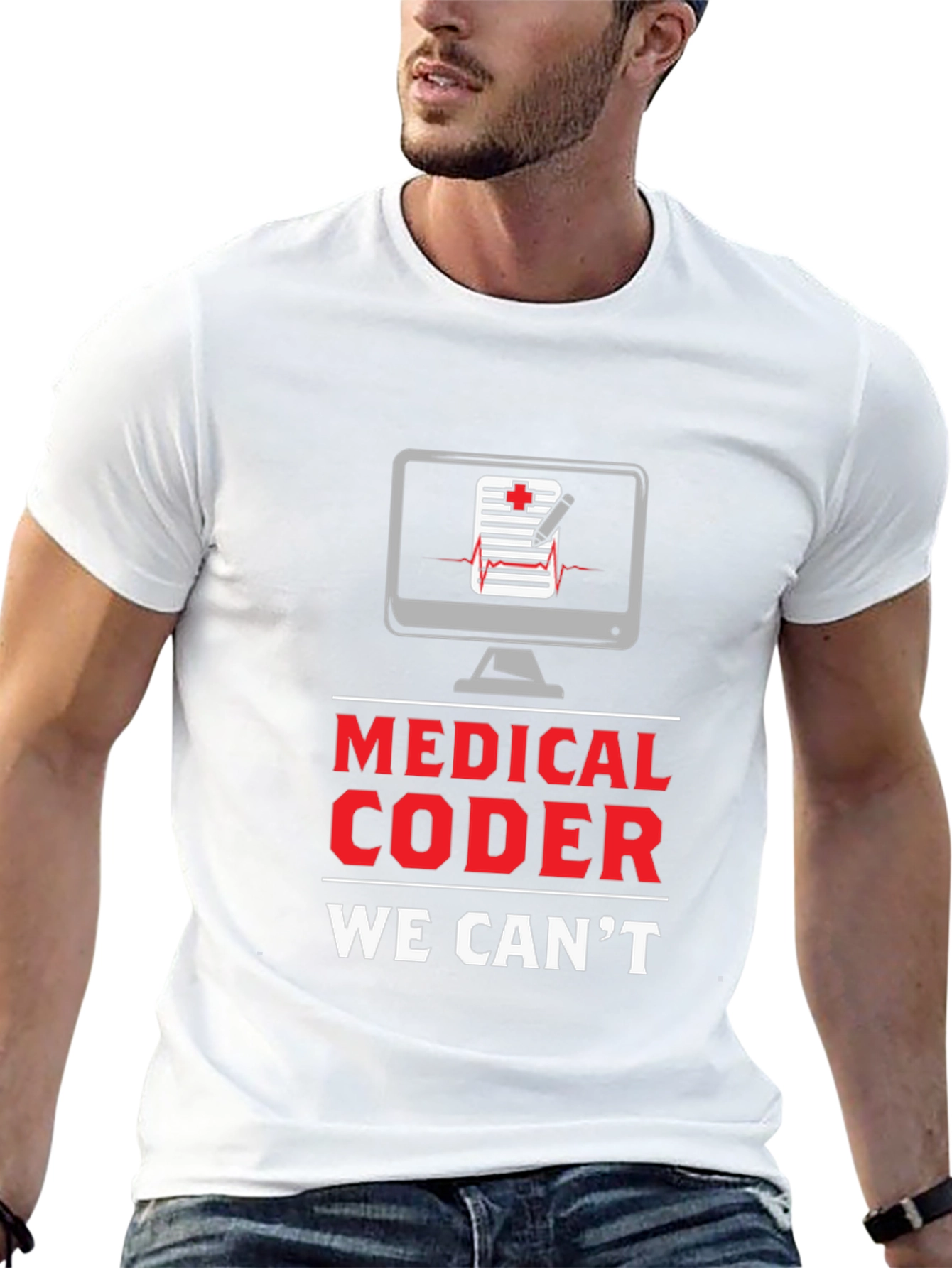 Black Medical Coder Graphic Tee - Coding Humor T-Shirt view 13