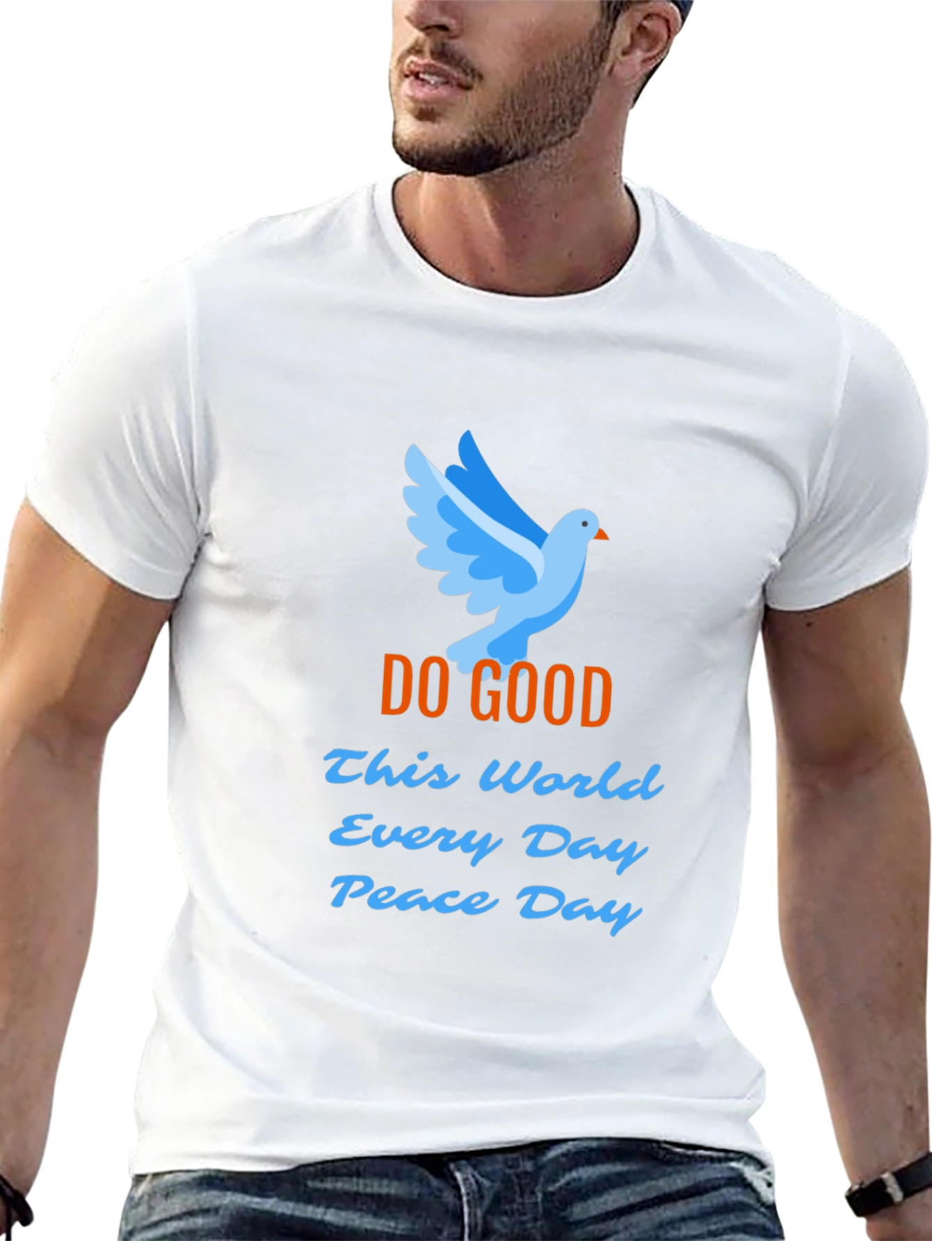 Black Peace Dove Graphic T-Shirt - Do Good Peace Day view 13