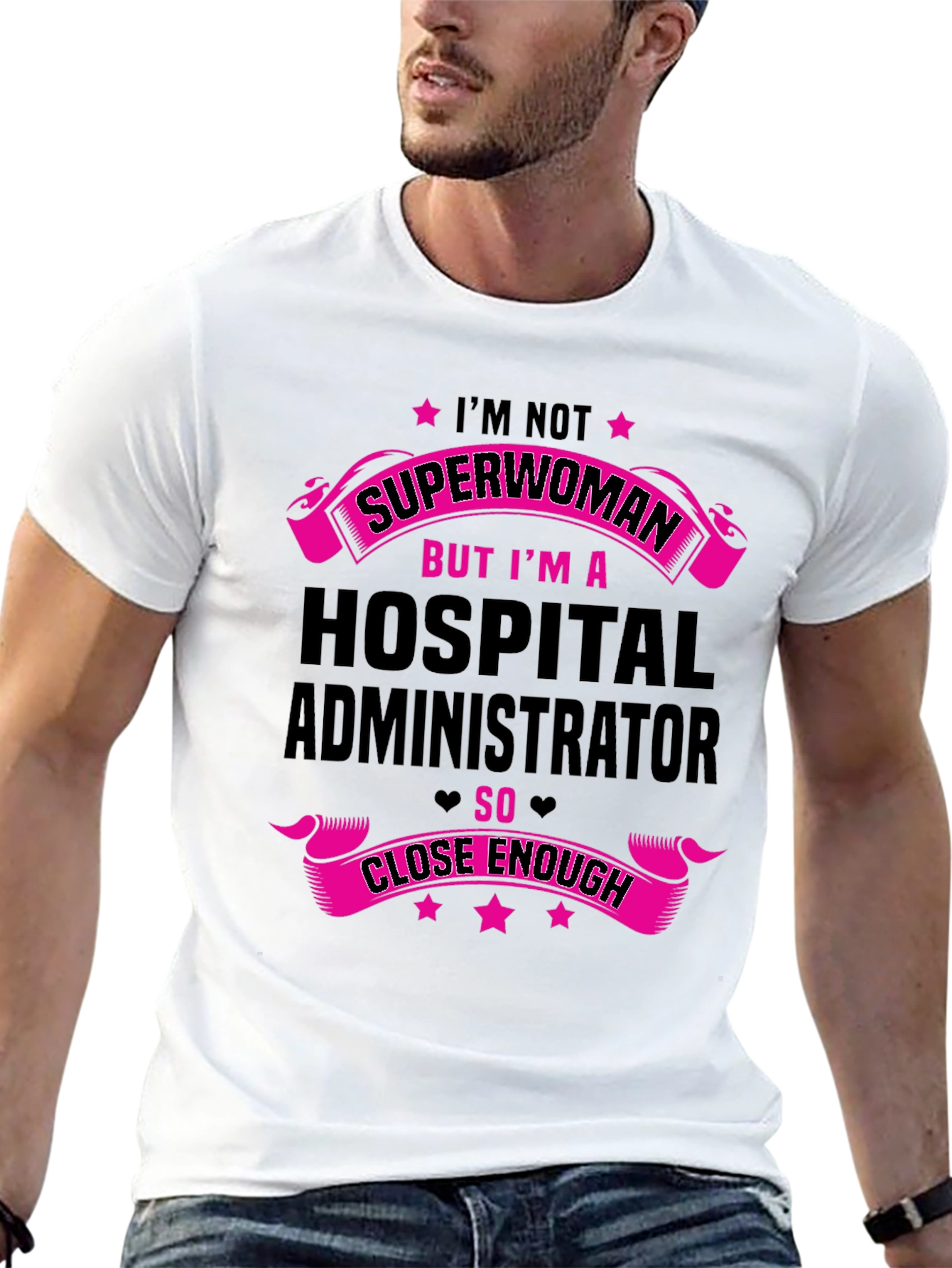 Black Hospital Administrator Superwoman T-Shirt view 13