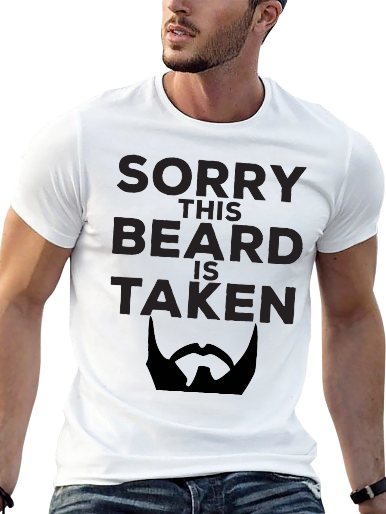 Black Sorry This Beard is Taken T-Shirt - Funny Graphic Tee view 13