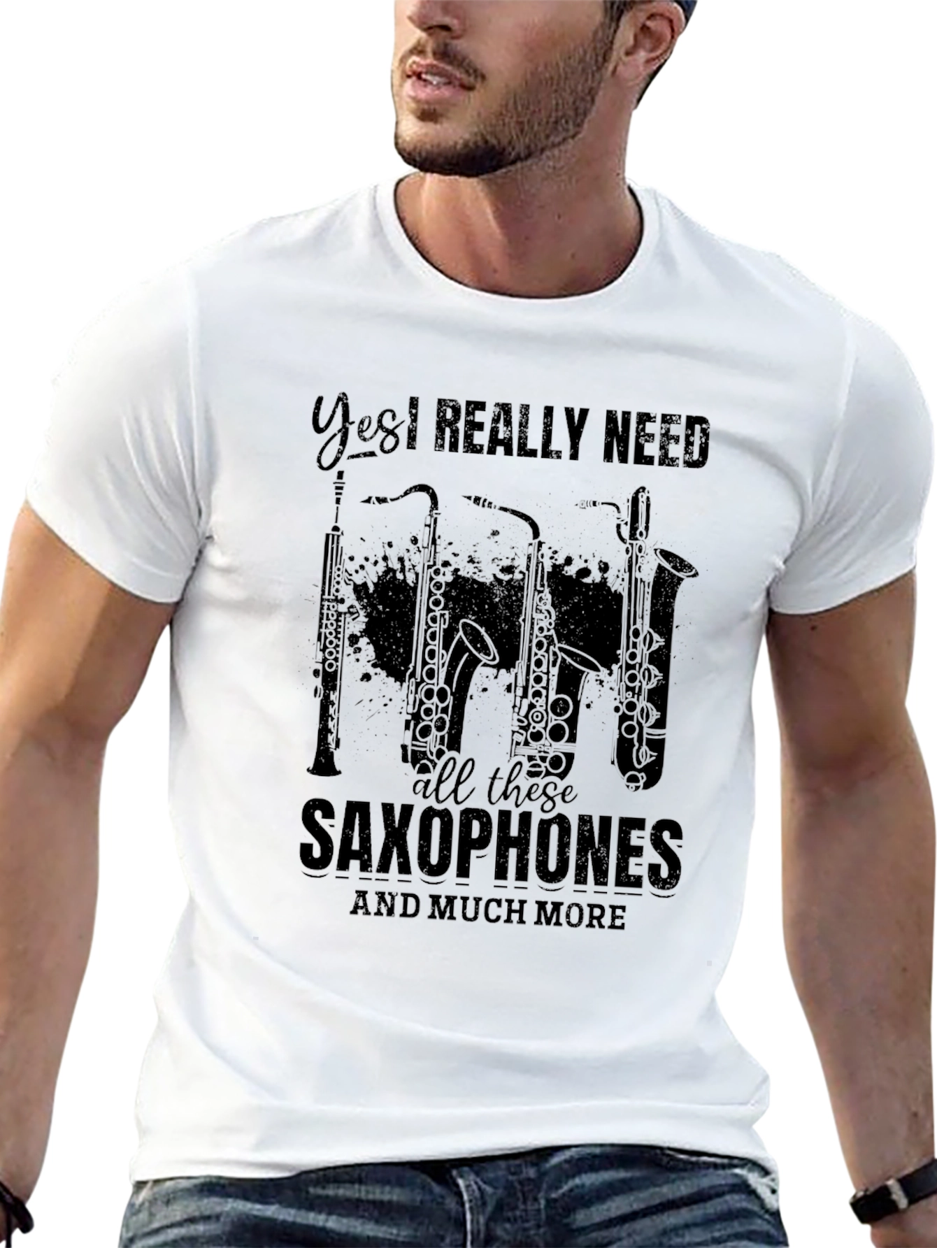 Black Saxophone Lover T-Shirt: Yes, I Need All These! view 13