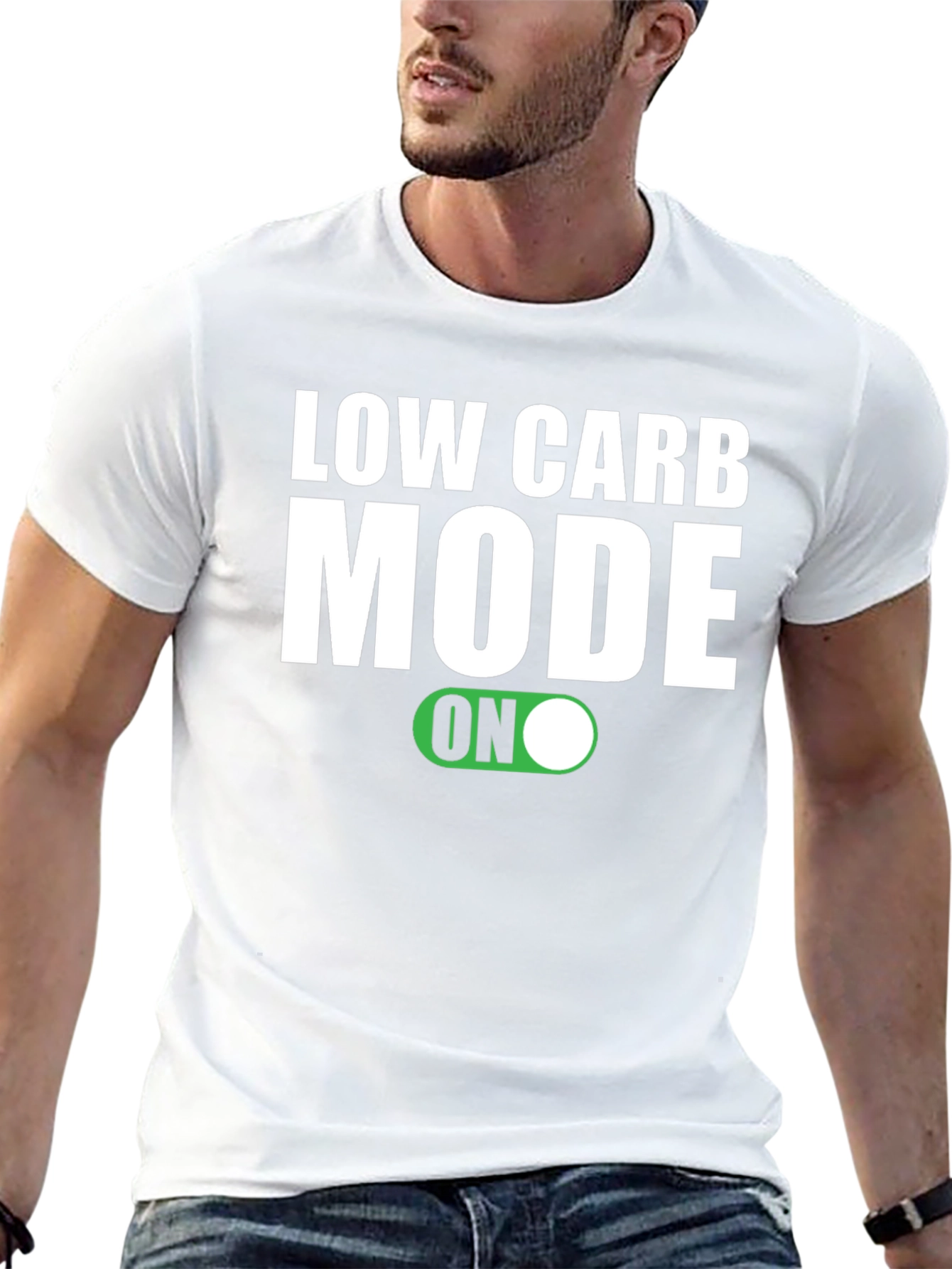 Low Carb Mode ON Black T-Shirt - 13