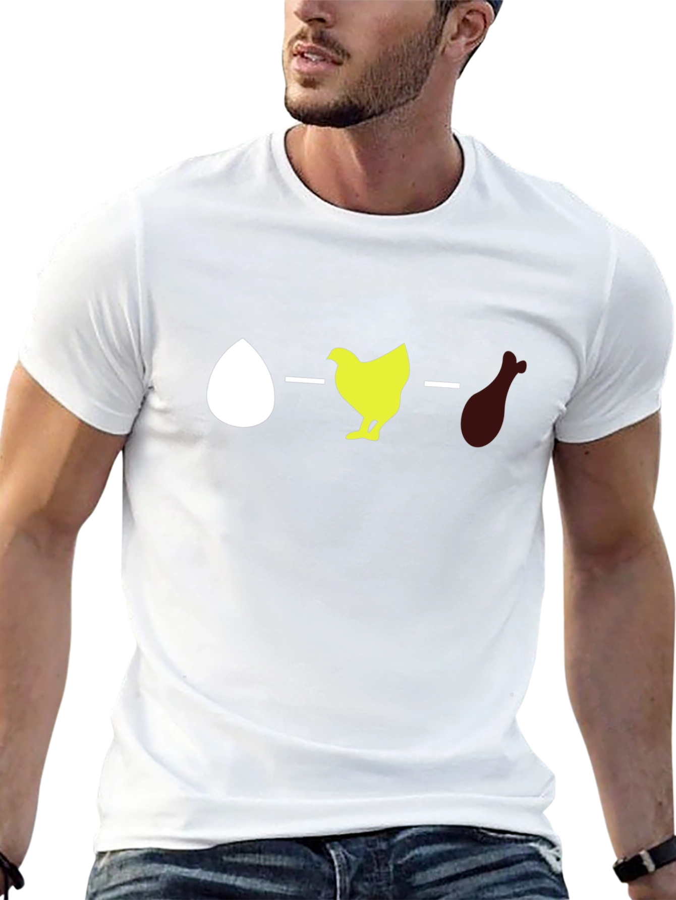 Black Egg, Chicken, Leg Evolution Graphic Tee view 13