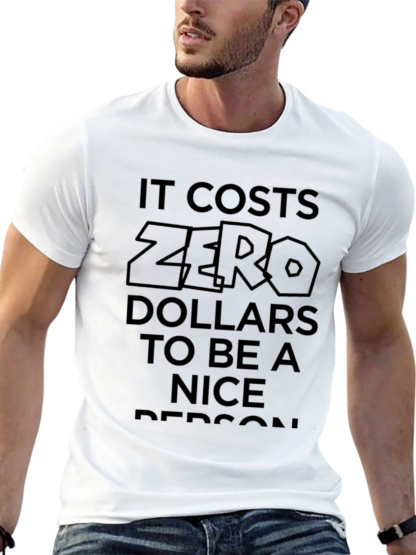 Black Zero Dollars Nice Person Black T-Shirt view 13