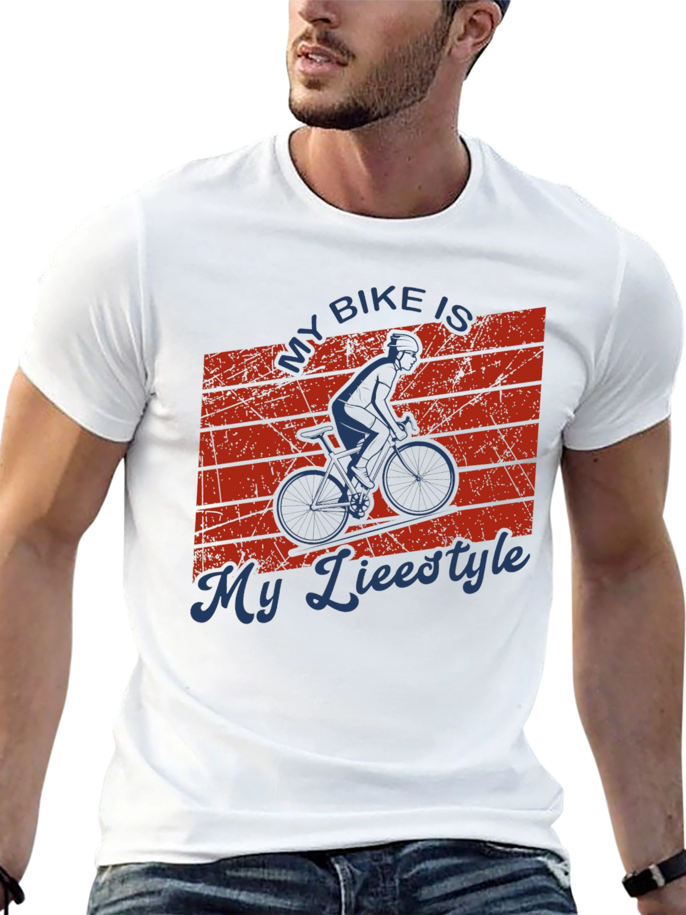 Black My Bike is My Lifestyle Graphic T-Shirt view 13