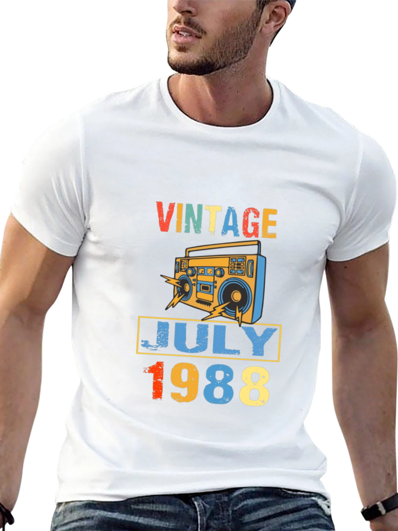 Black Vintage July 1988 T-Shirt - Retro Birthday Gift view 13