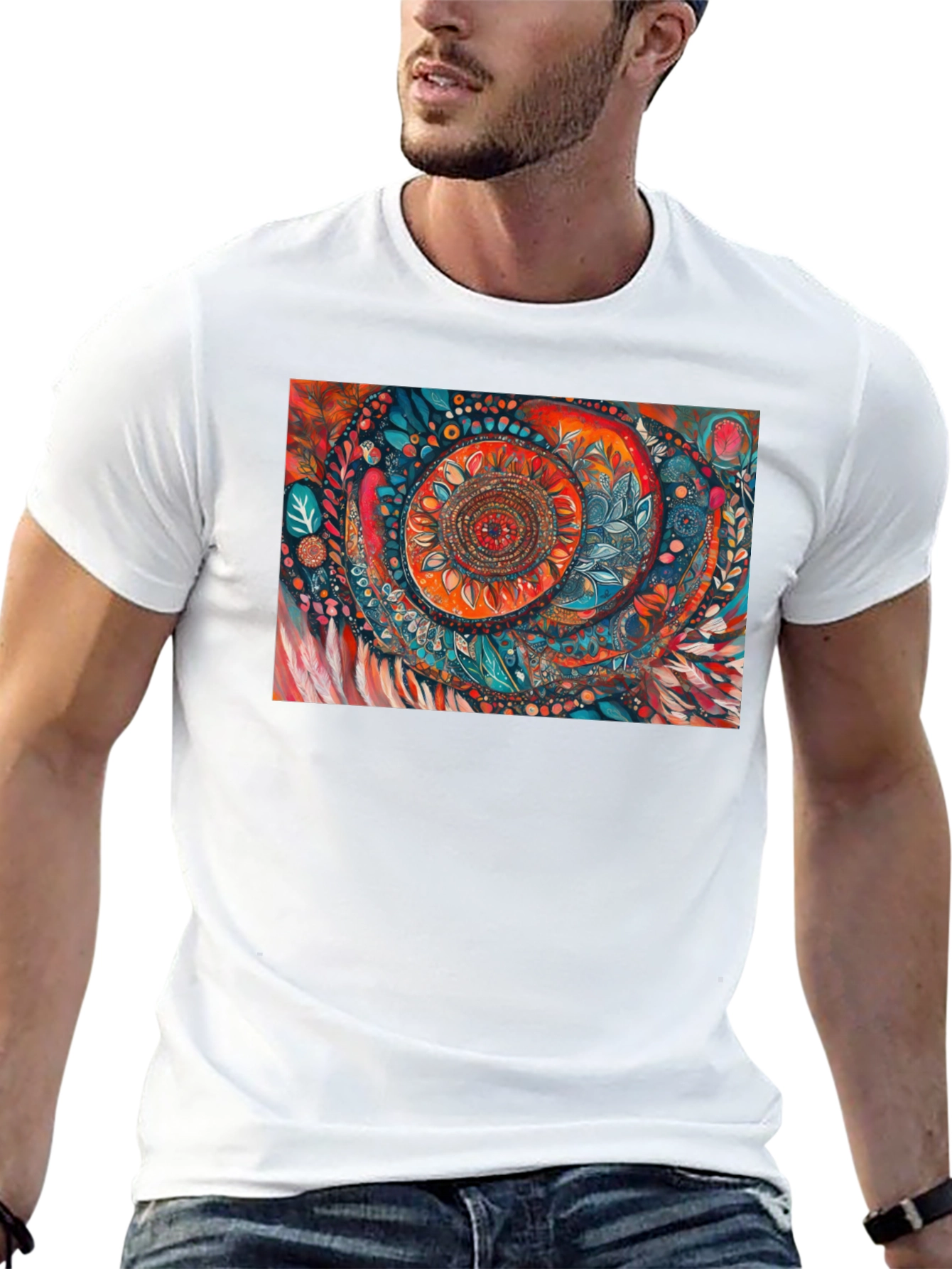 Black Abstract Art Print Black T-Shirt view 13